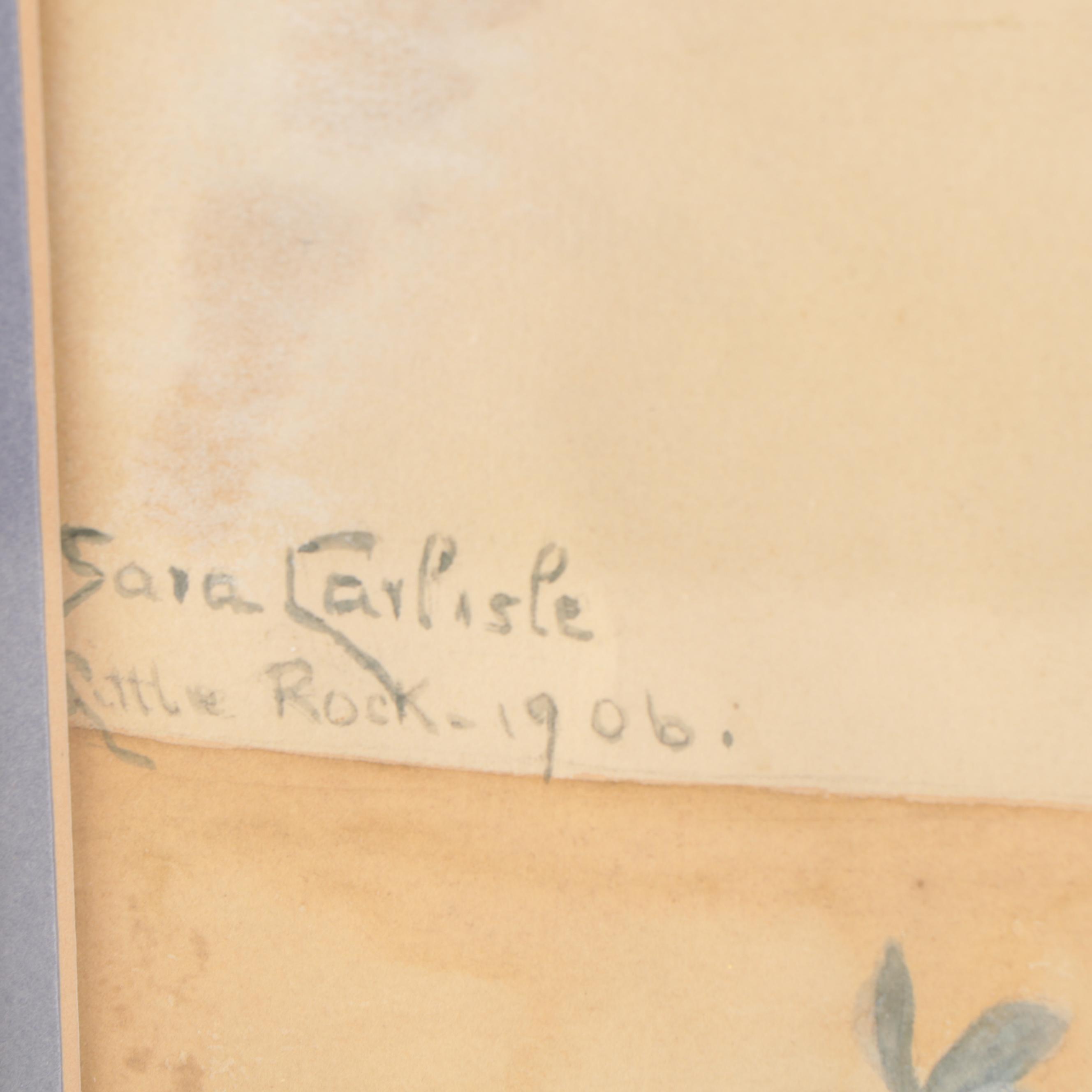 Sara Carlisle Still Life Watercolor Painting, 1906