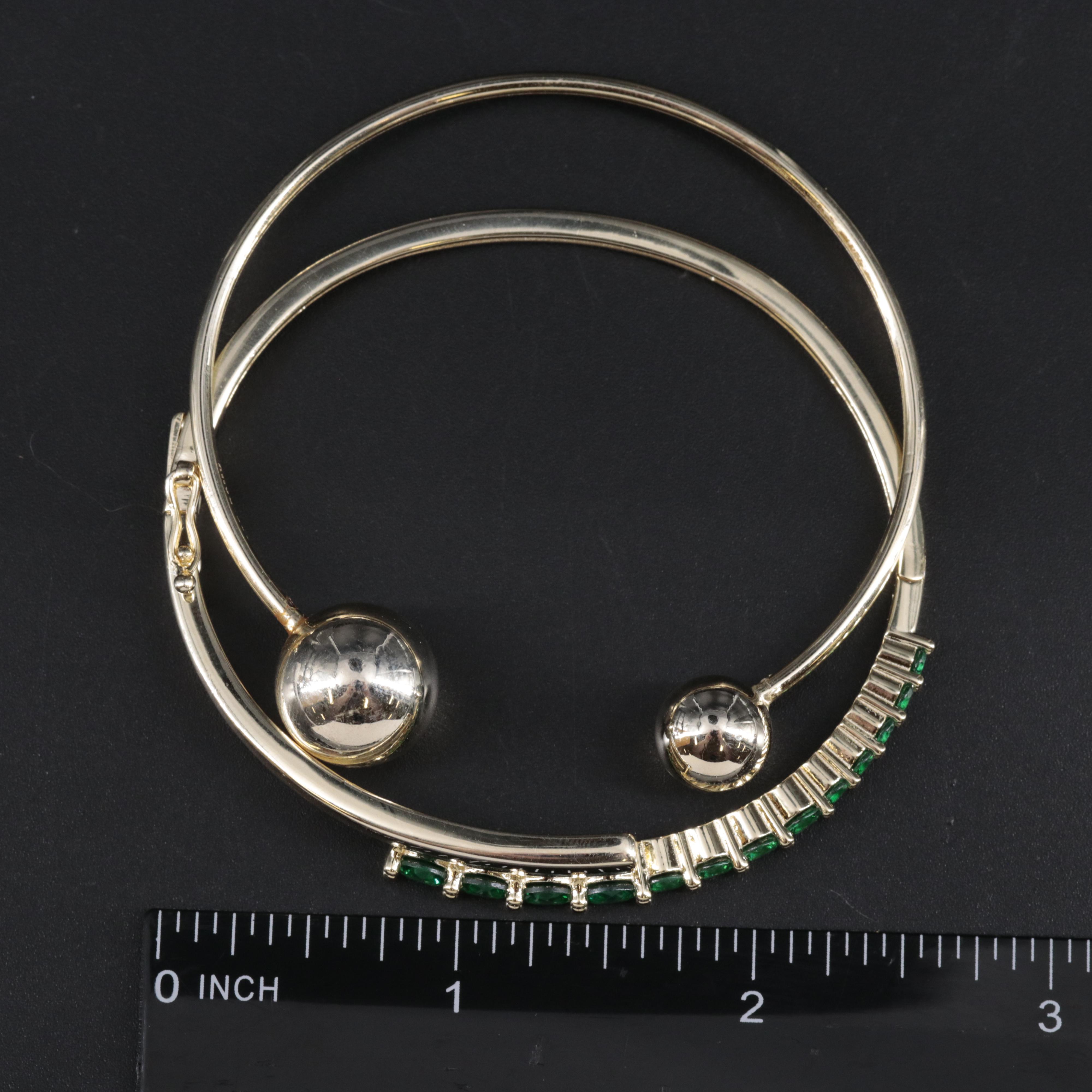 Sterling Bracelet Duo Featuring Gemstones