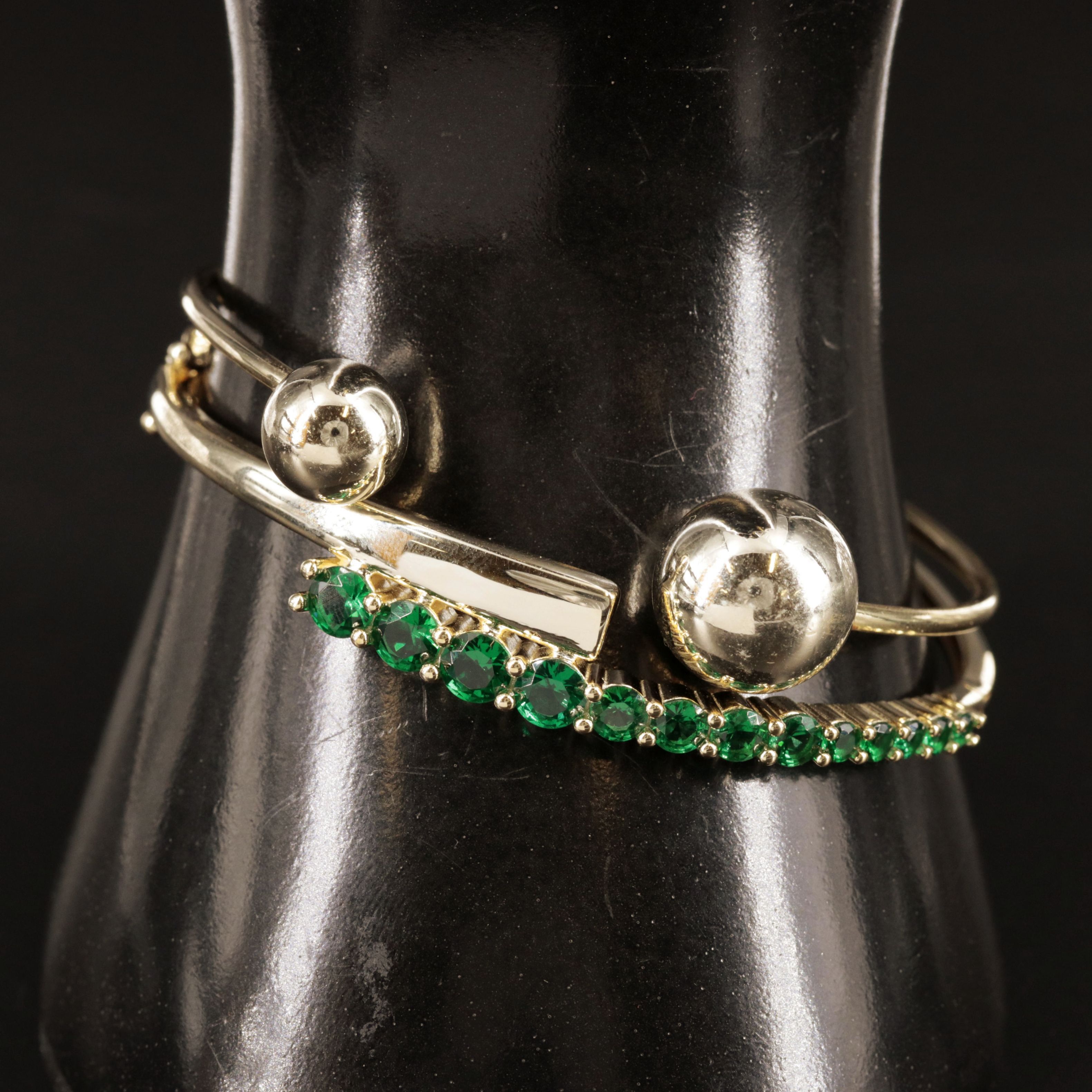 Sterling Bracelet Duo Featuring Gemstones