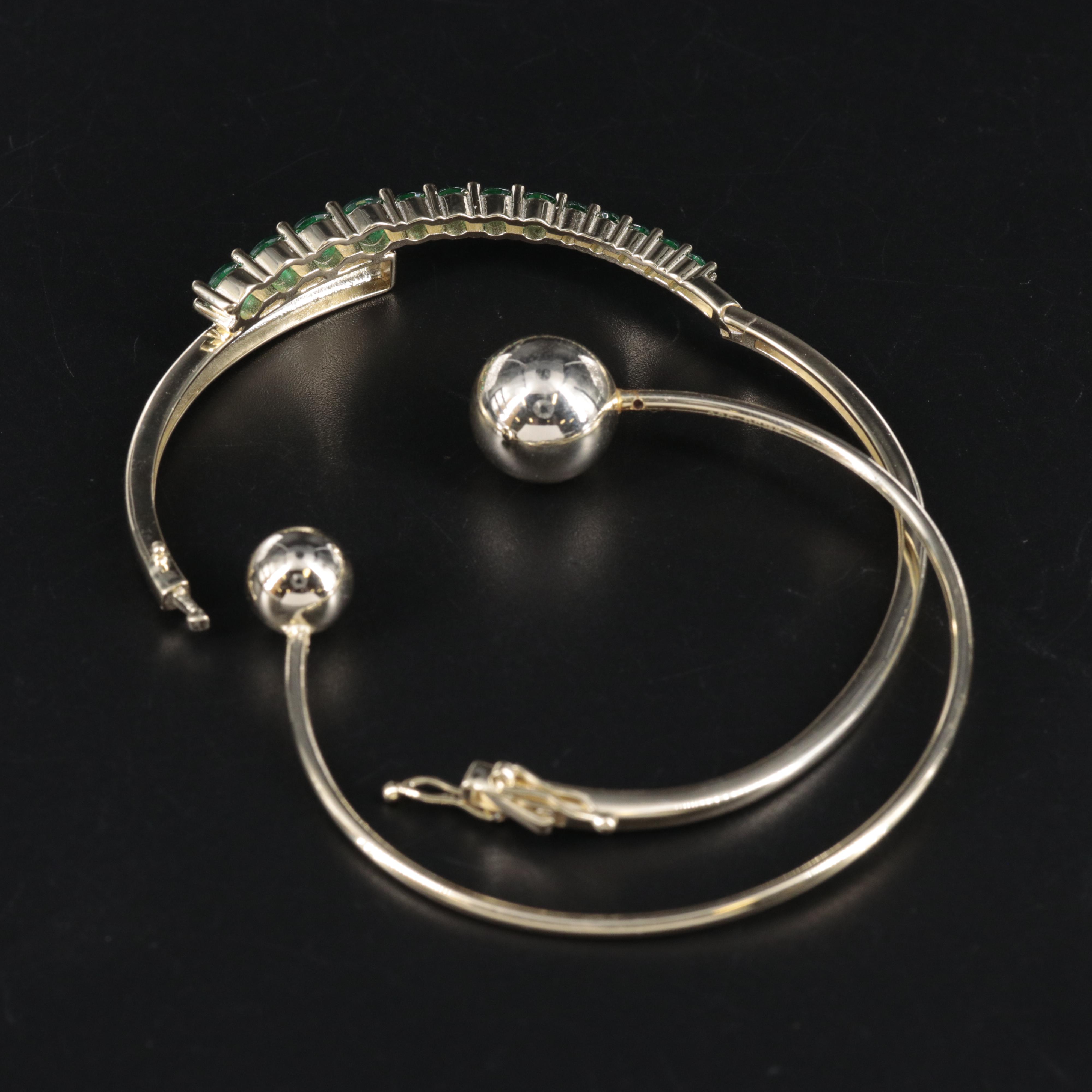 Sterling Bracelet Duo Featuring Gemstones