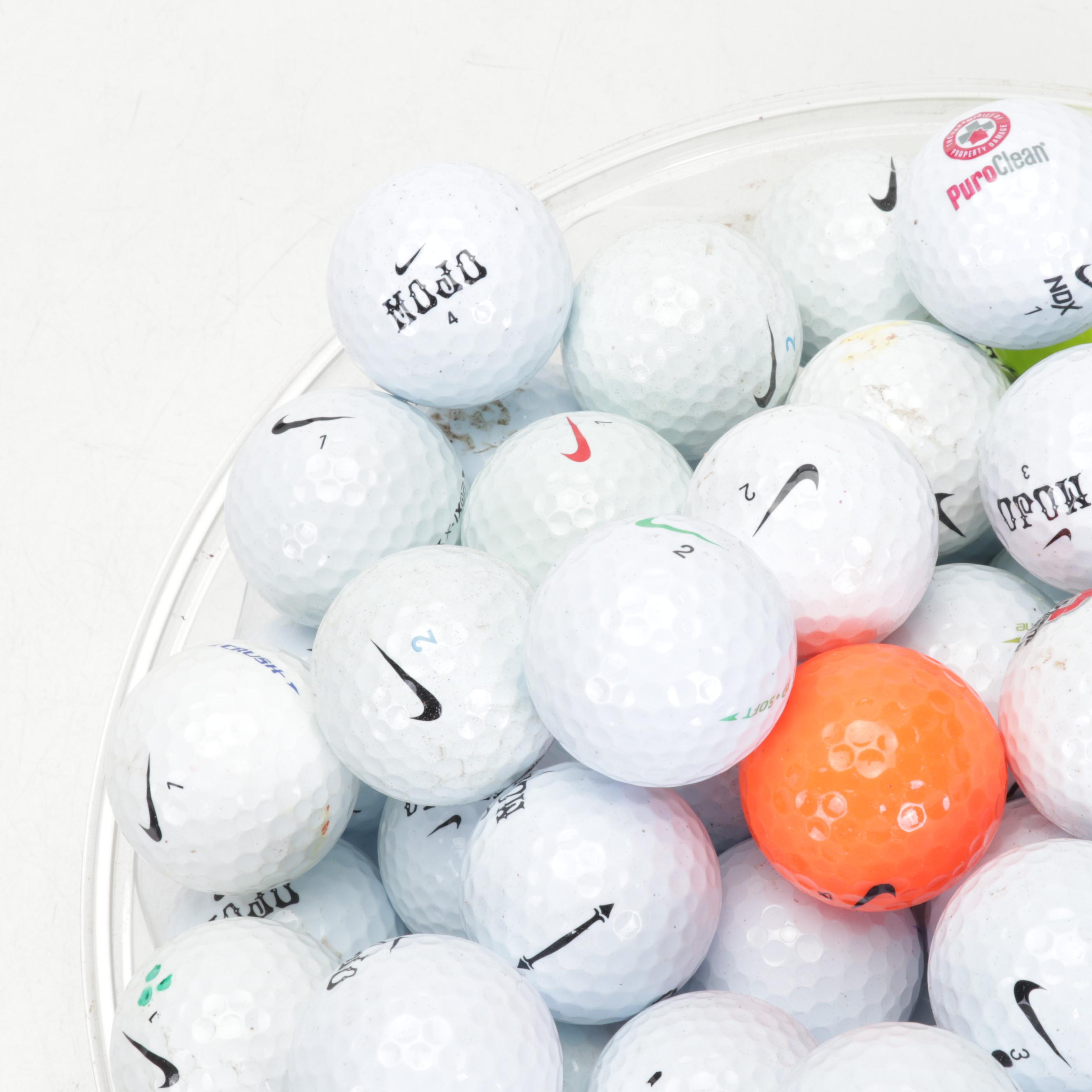 One Hundred Golf Balls Including Nike and More