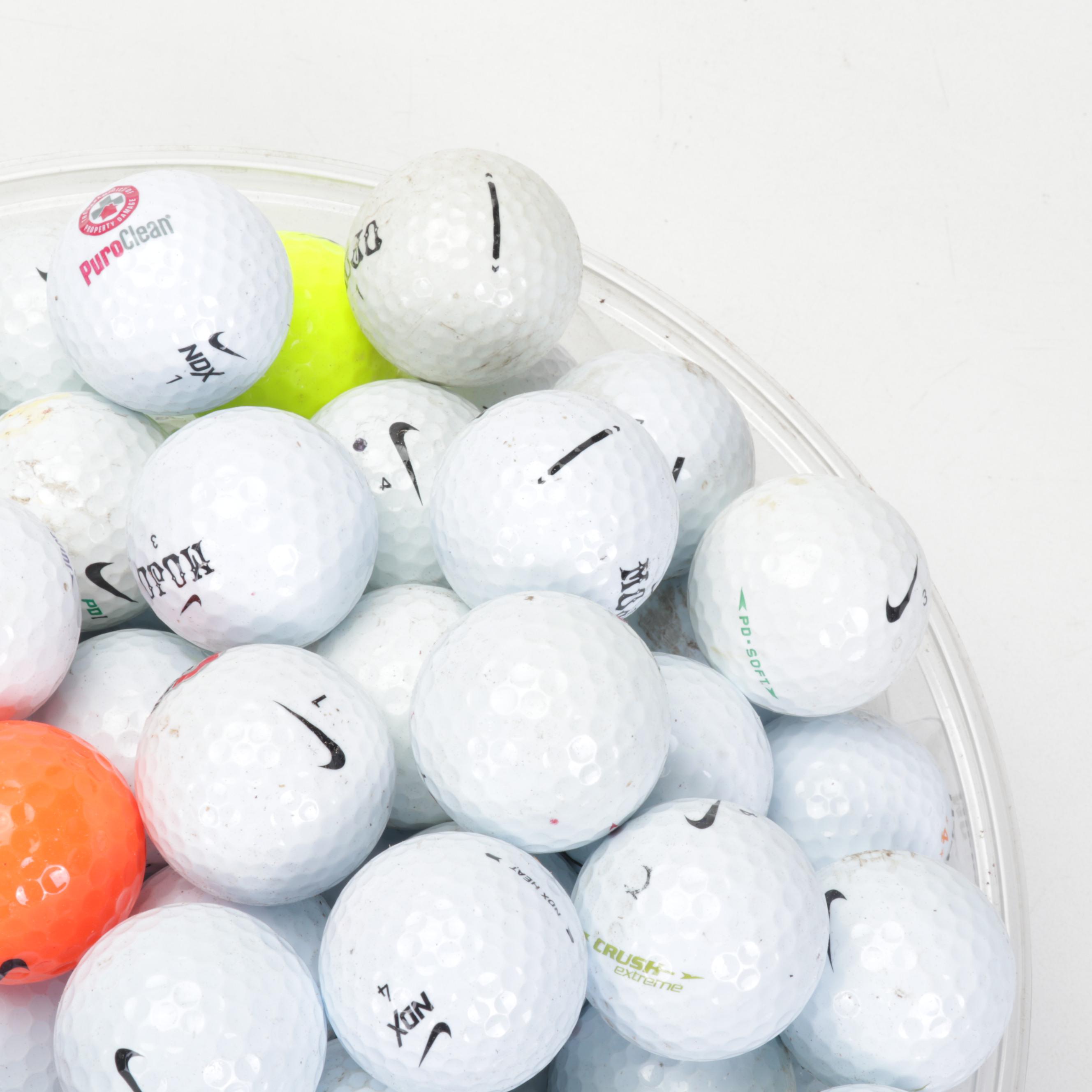 One Hundred Golf Balls Including Nike and More