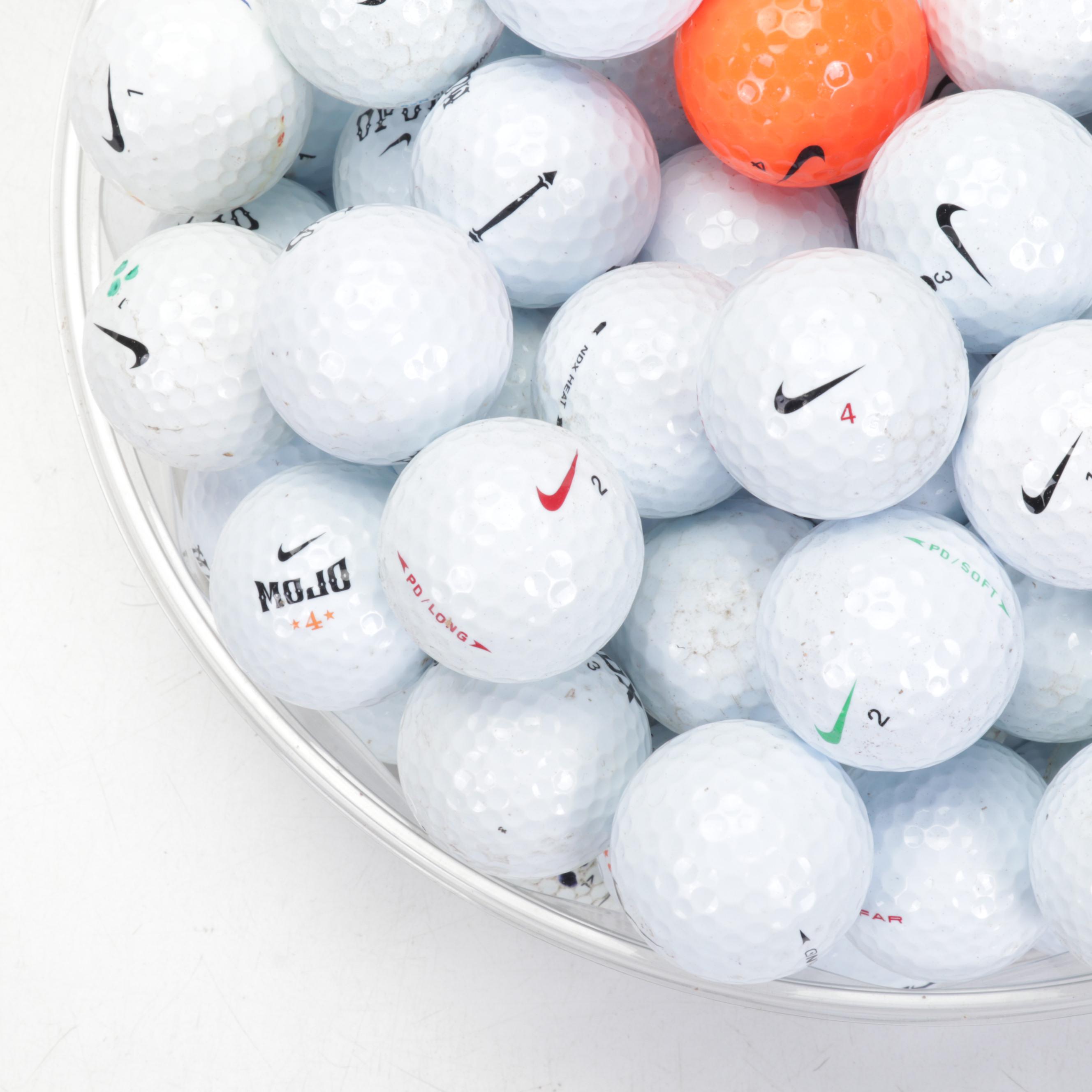 One Hundred Golf Balls Including Nike and More