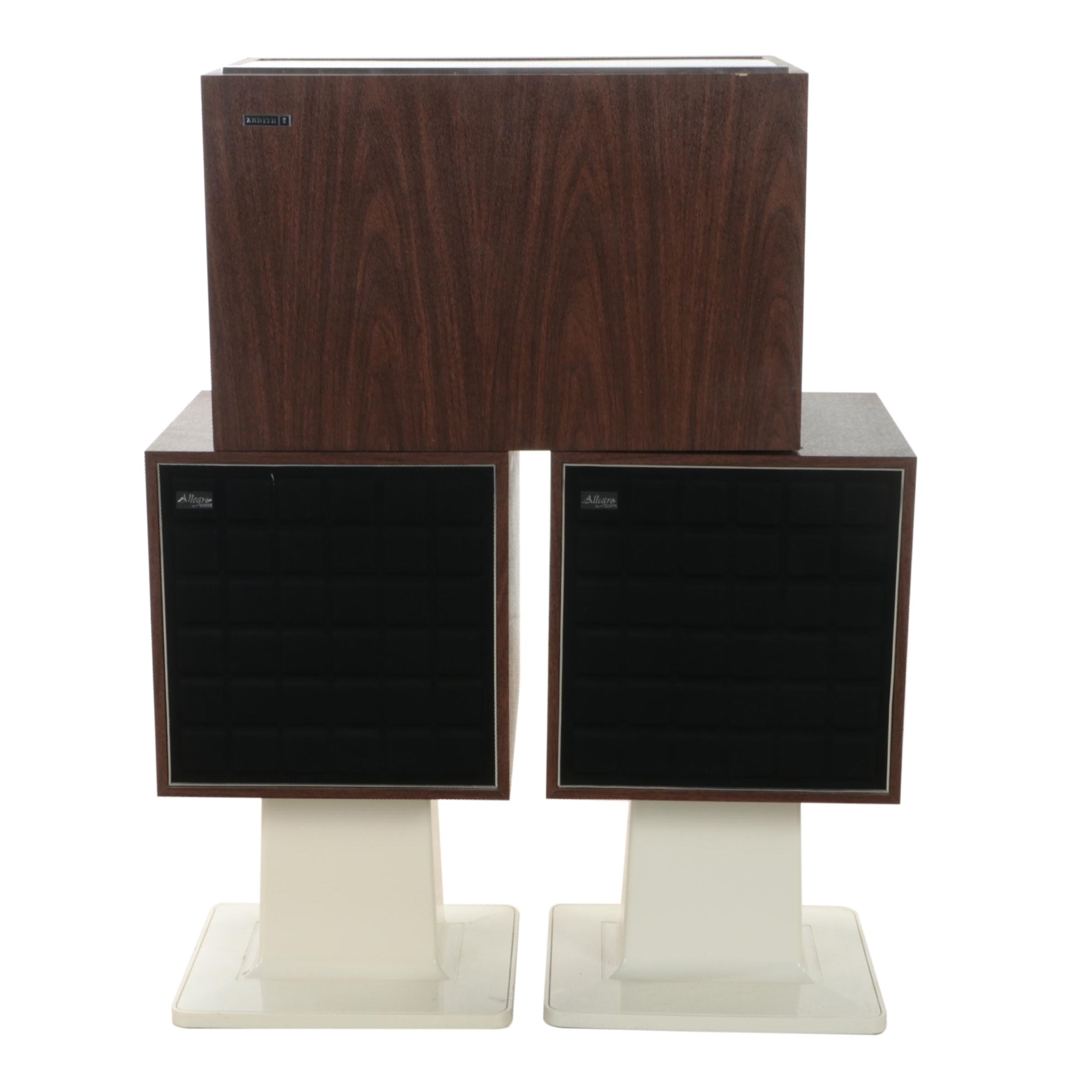 Zenith Turntable and Tape Deck With Allegro by Zenith Floor Speakers