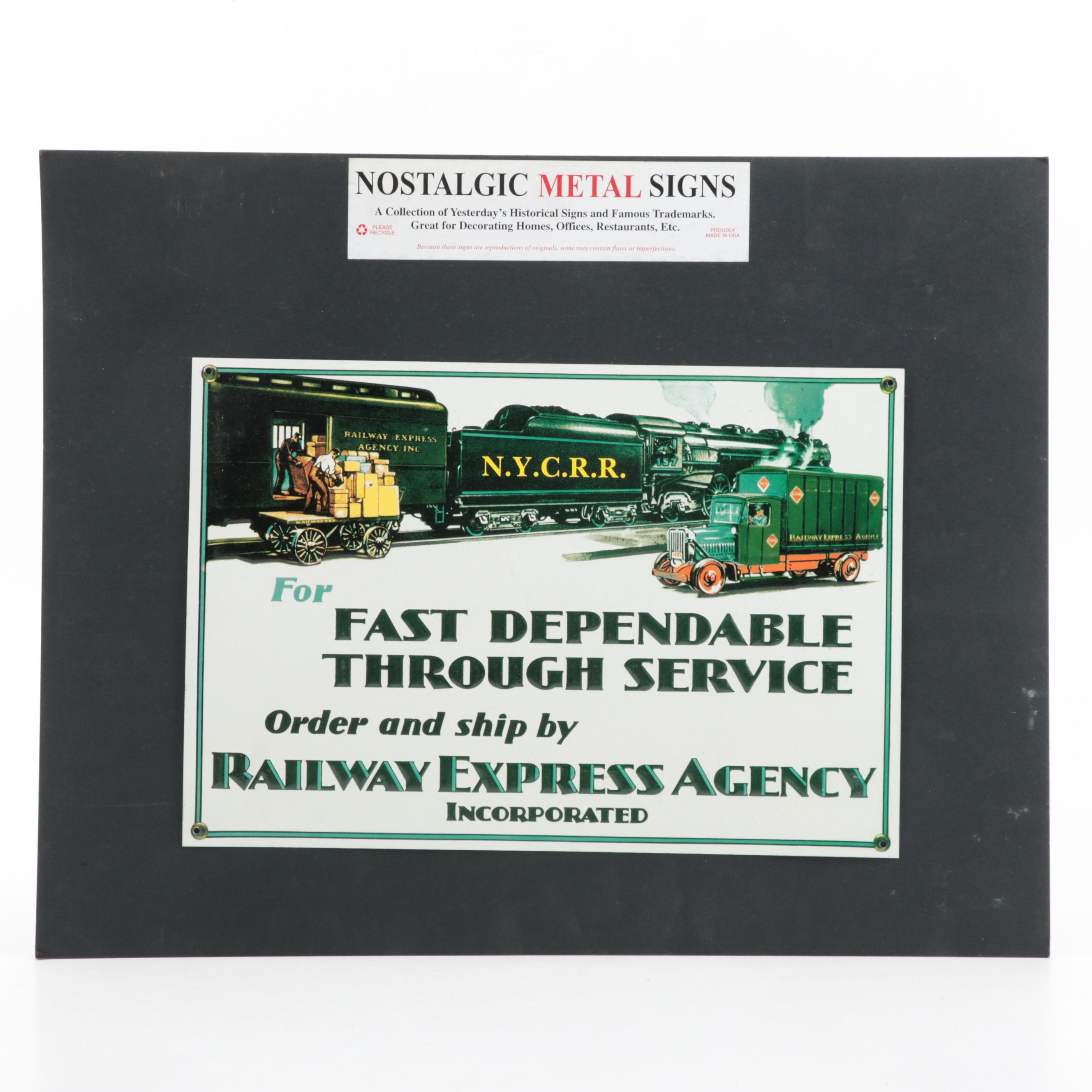 Railway Express Agency, Coca-Cola and Brown Derby Metal Reproduction Signs