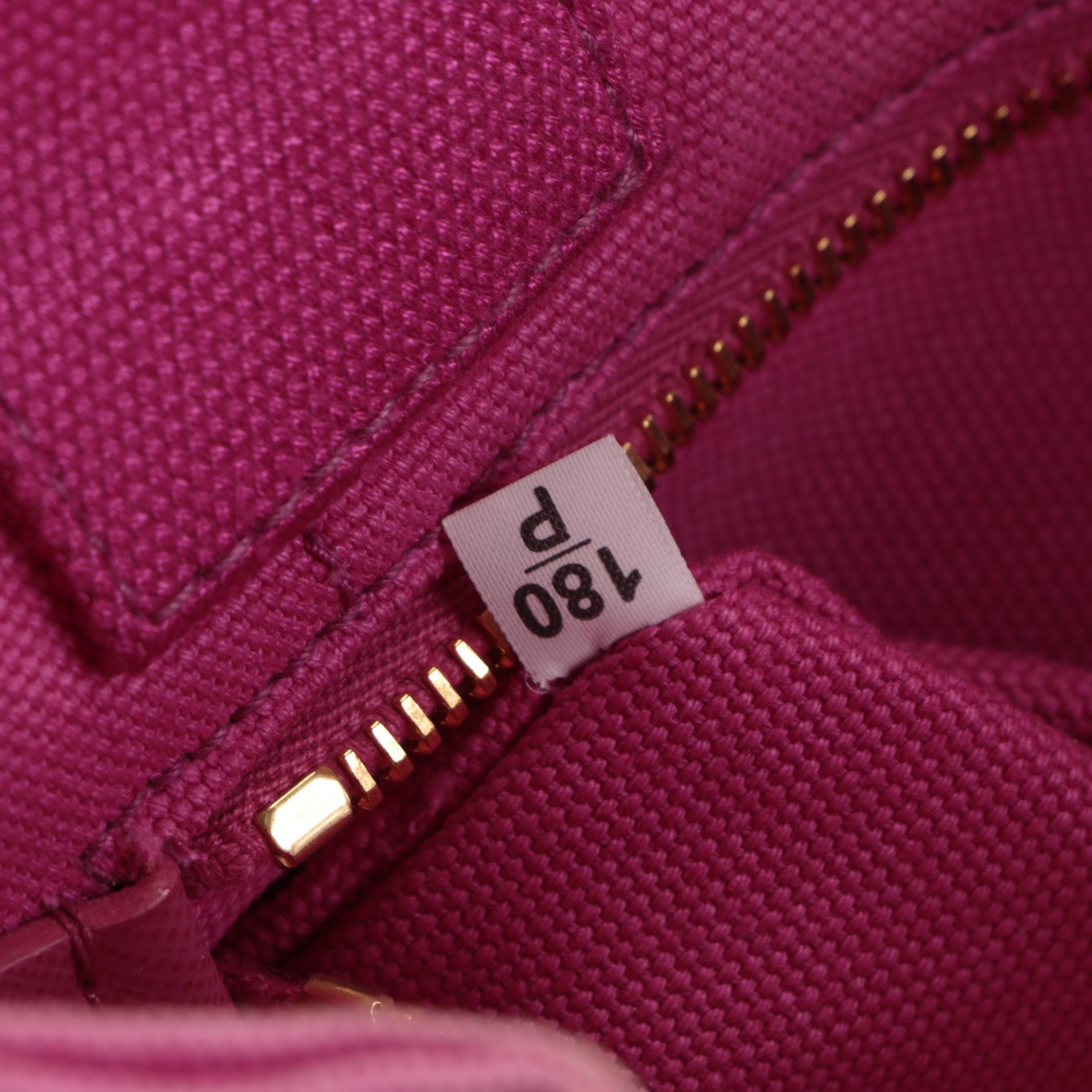 Prada Small Cotton Canapa Canvas Tote with Shoulder Strap in Pink