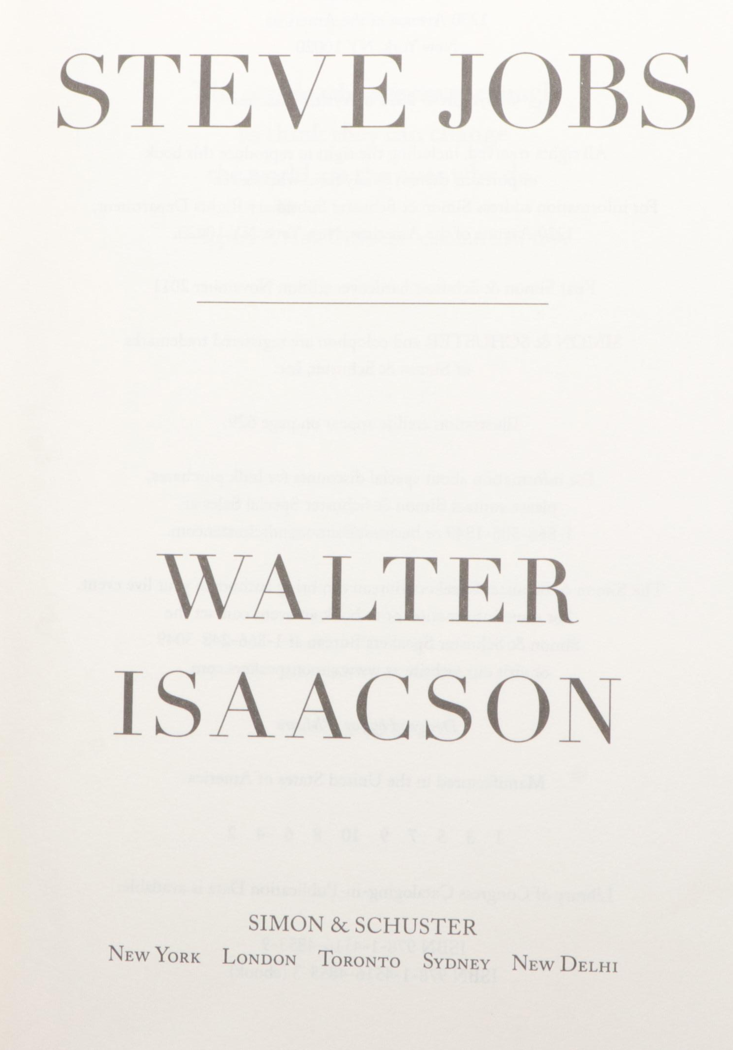 First Edition "Steve Jobs" by Walter Isaacson and More Nonfiction Books