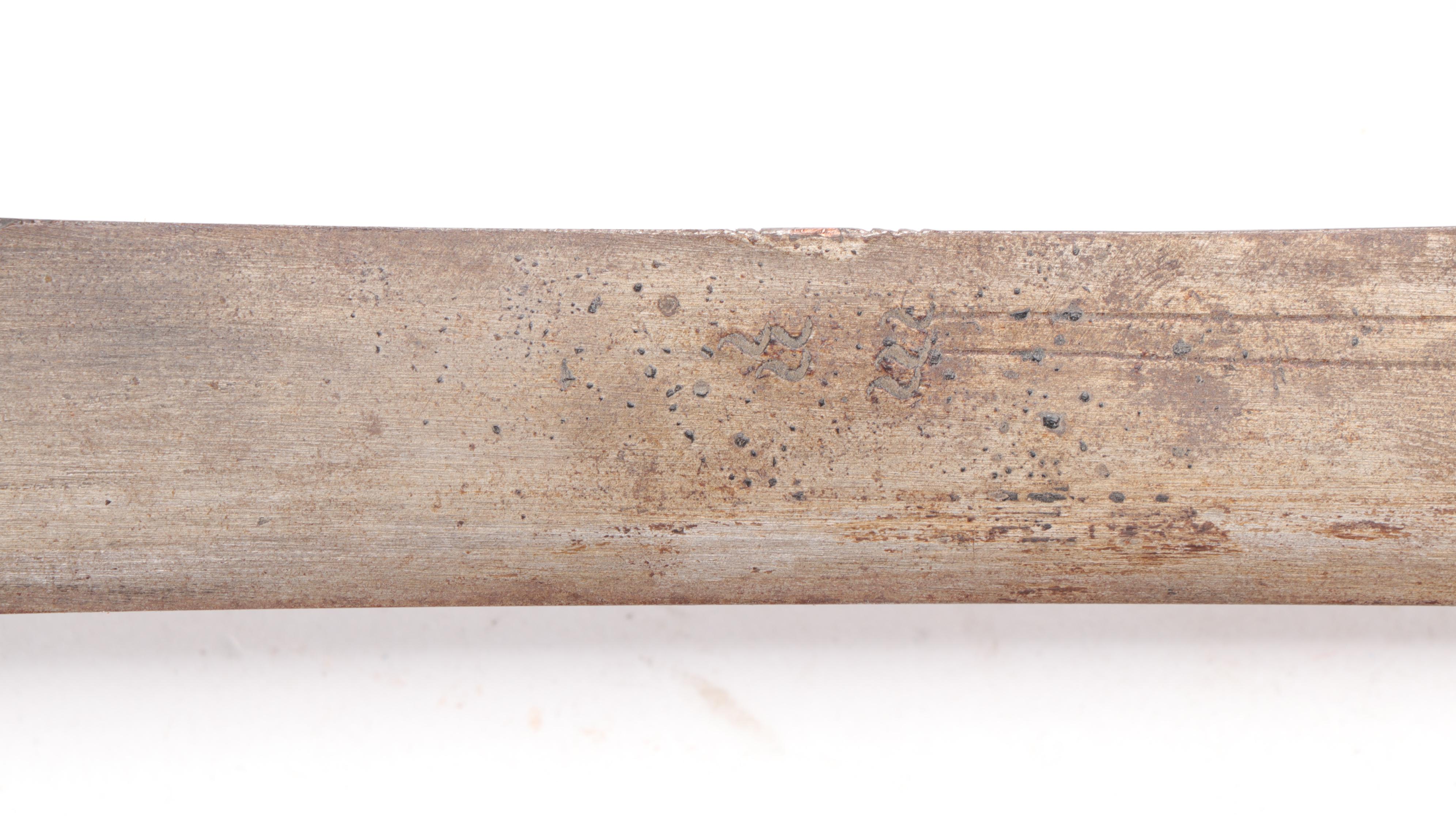 Pakistani Metal Sword with Older Brass and Leather Scabbard