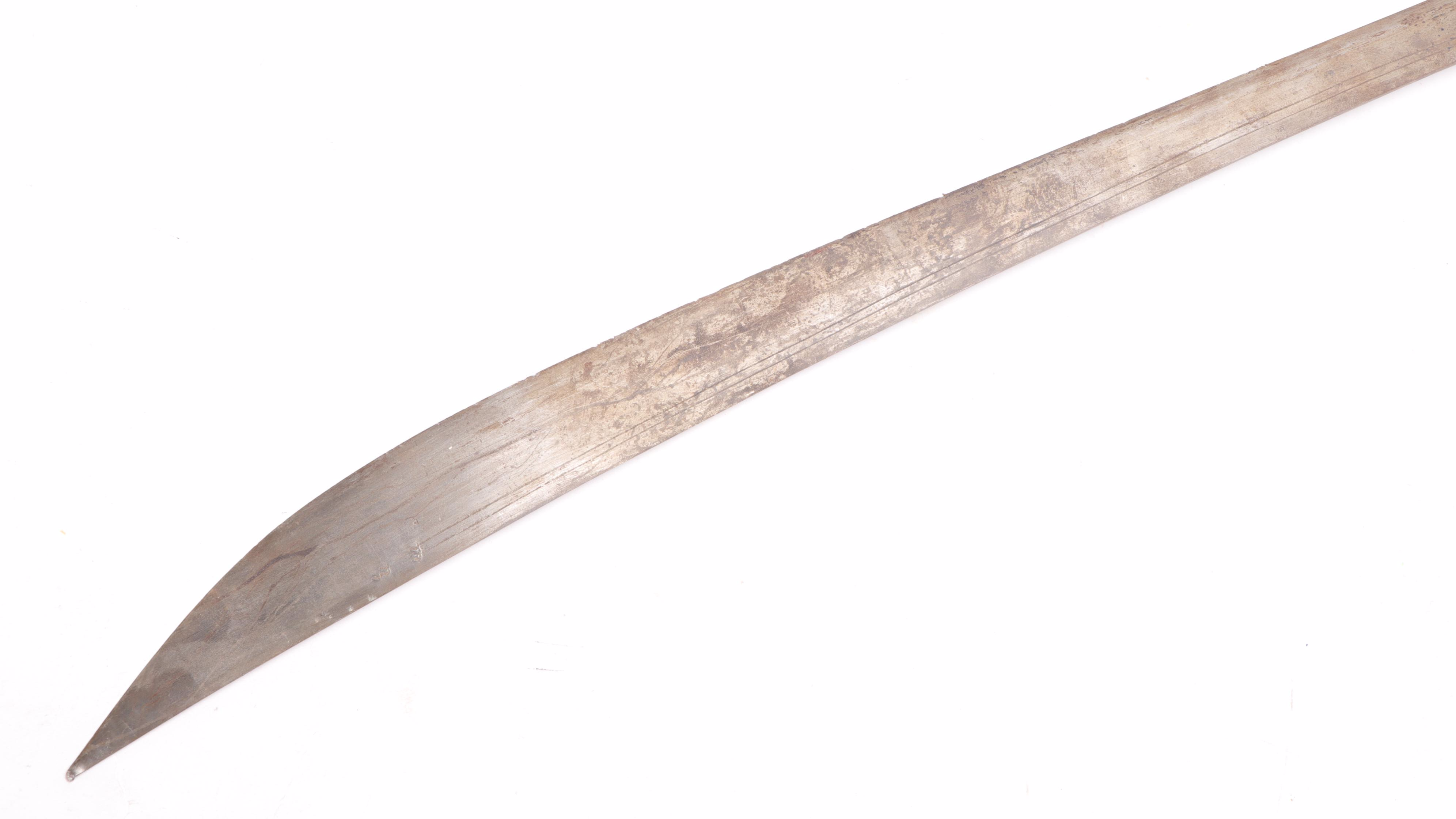 Pakistani Metal Sword with Older Brass and Leather Scabbard