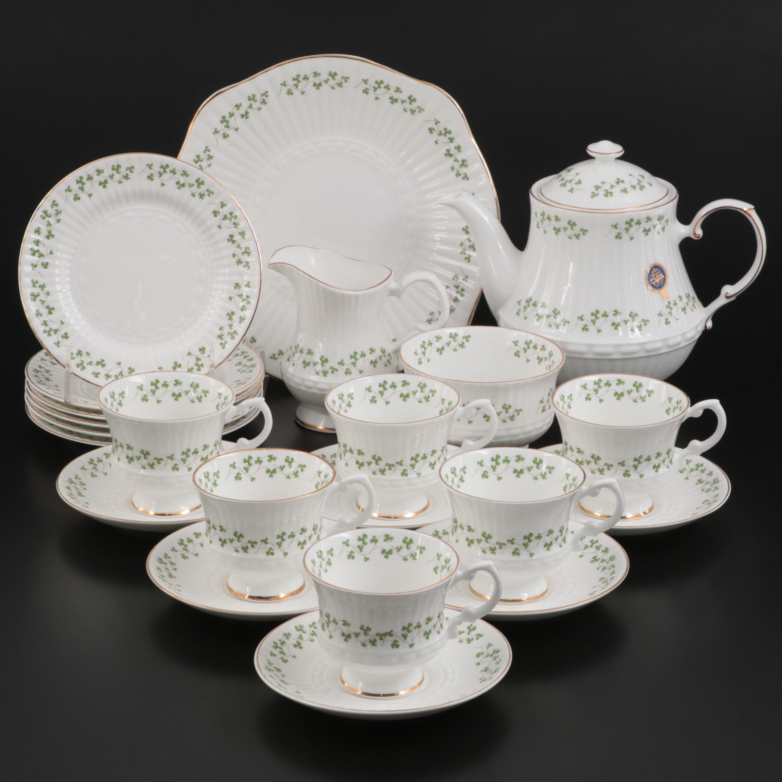 Royal Tara "Trellis Shamrock" Bone China Tea Set and Dinnerware