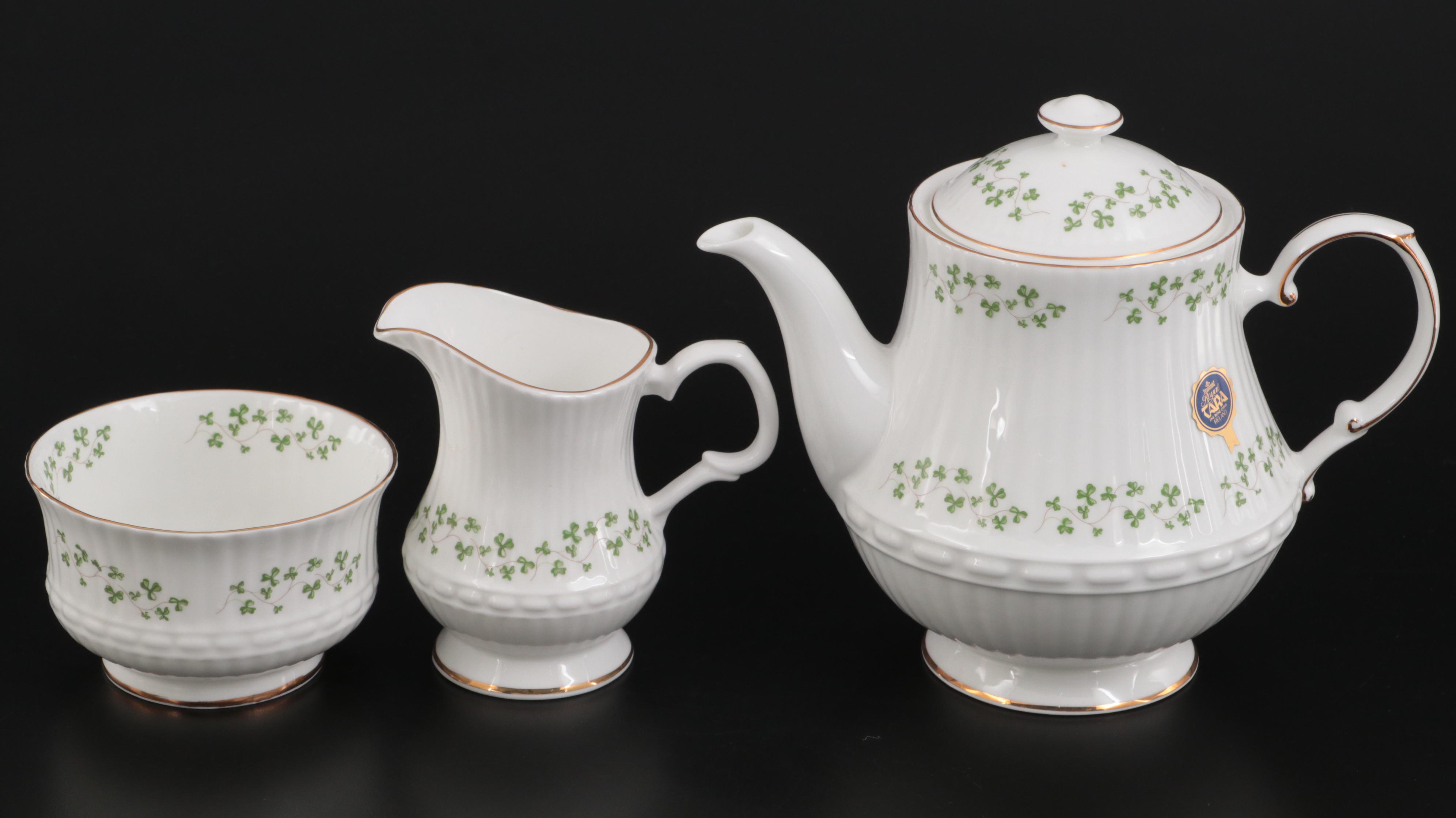 Royal Tara "Trellis Shamrock" Bone China Tea Set and Dinnerware