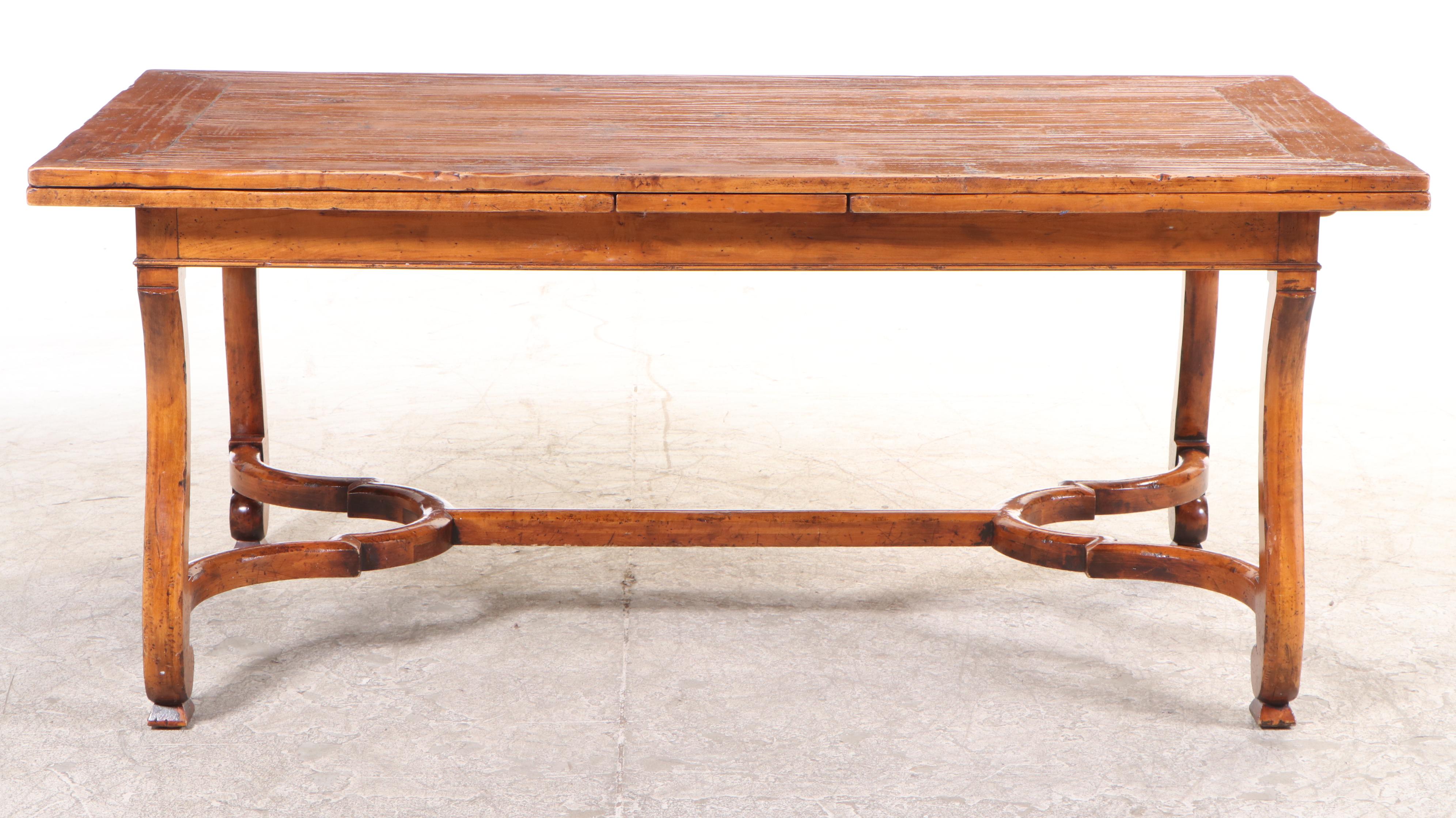Henredon "Orleans" Draw-Leaf Dining Table in Distressed Finish