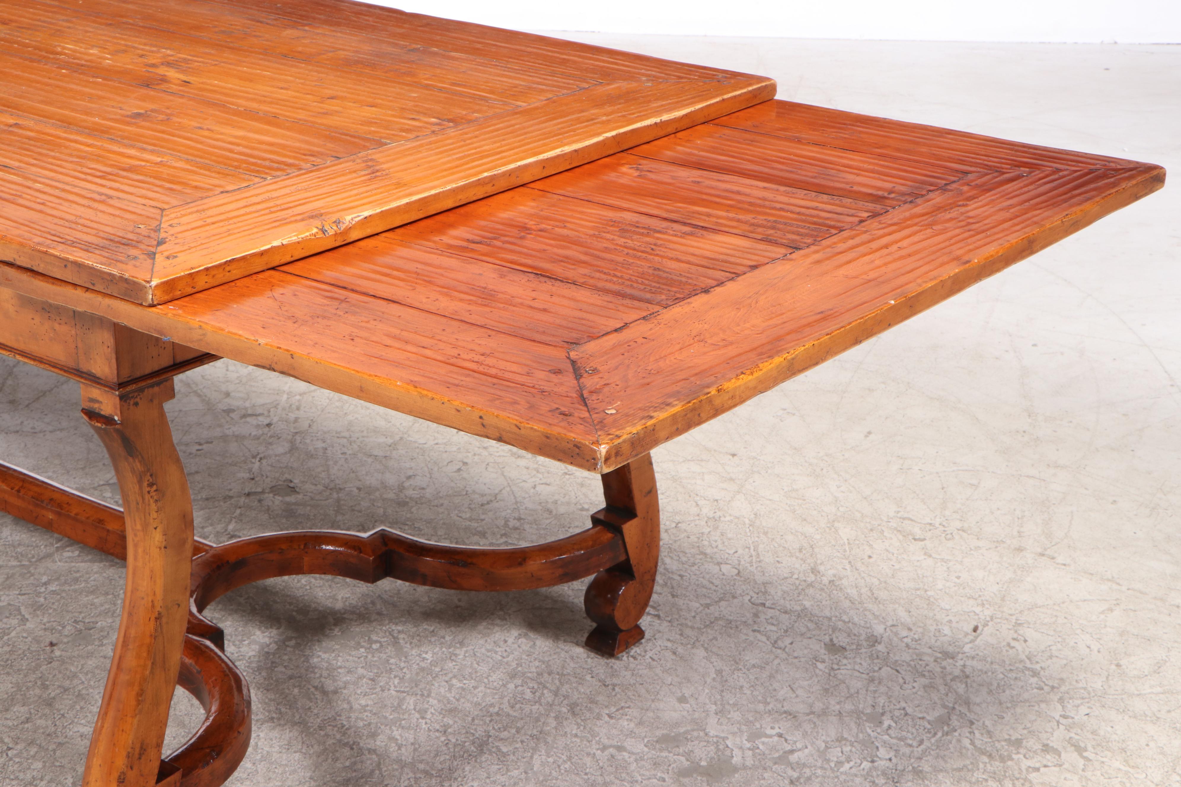 Henredon "Orleans" Draw-Leaf Dining Table in Distressed Finish