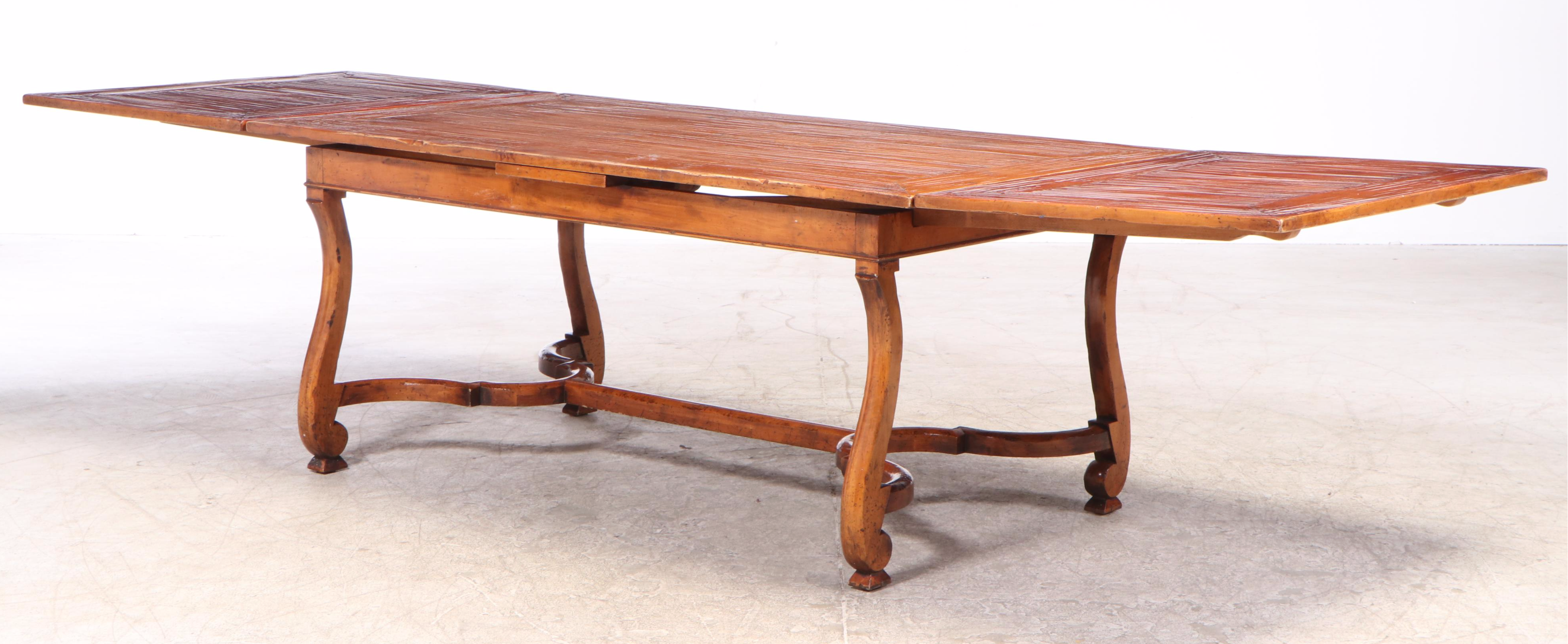 Henredon "Orleans" Draw-Leaf Dining Table in Distressed Finish