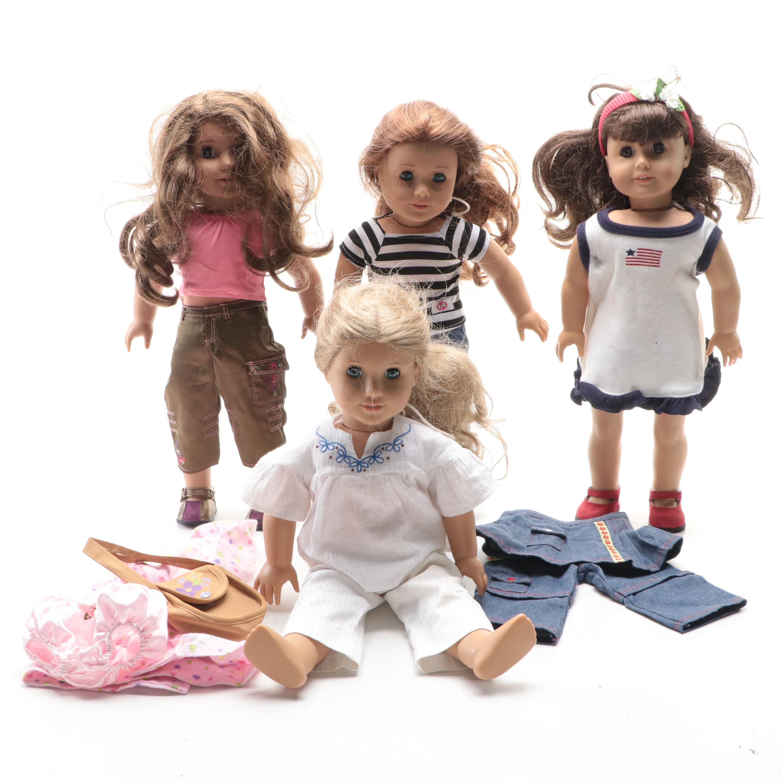 Mattel "Julie" and Other American Girl Dolls with Clothing and Accessories
