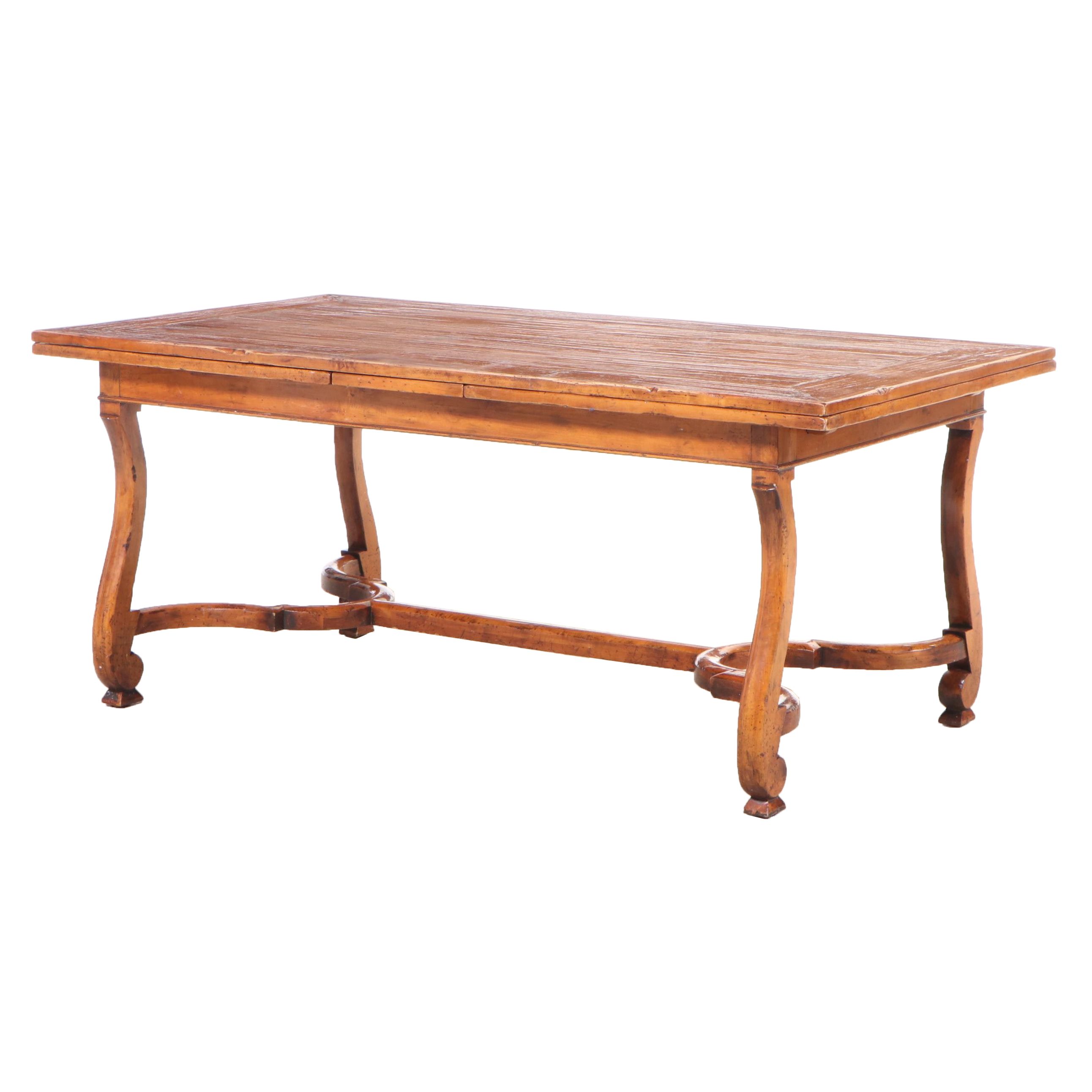 Henredon "Orleans" Draw-Leaf Dining Table in Distressed Finish