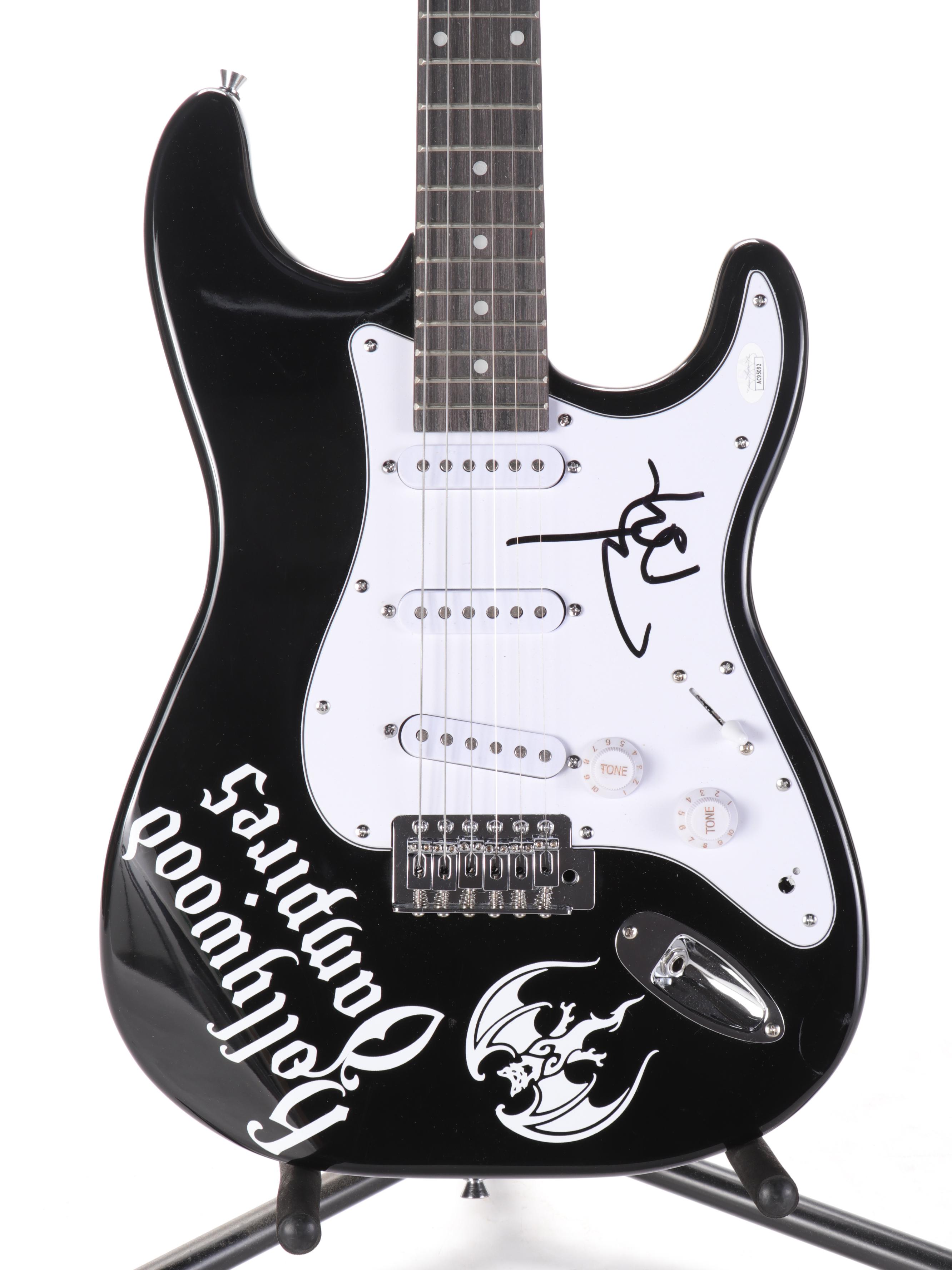 Johnny Depp of Hollywood Vampires Signed Glarry Black Enameled Electric Guitar