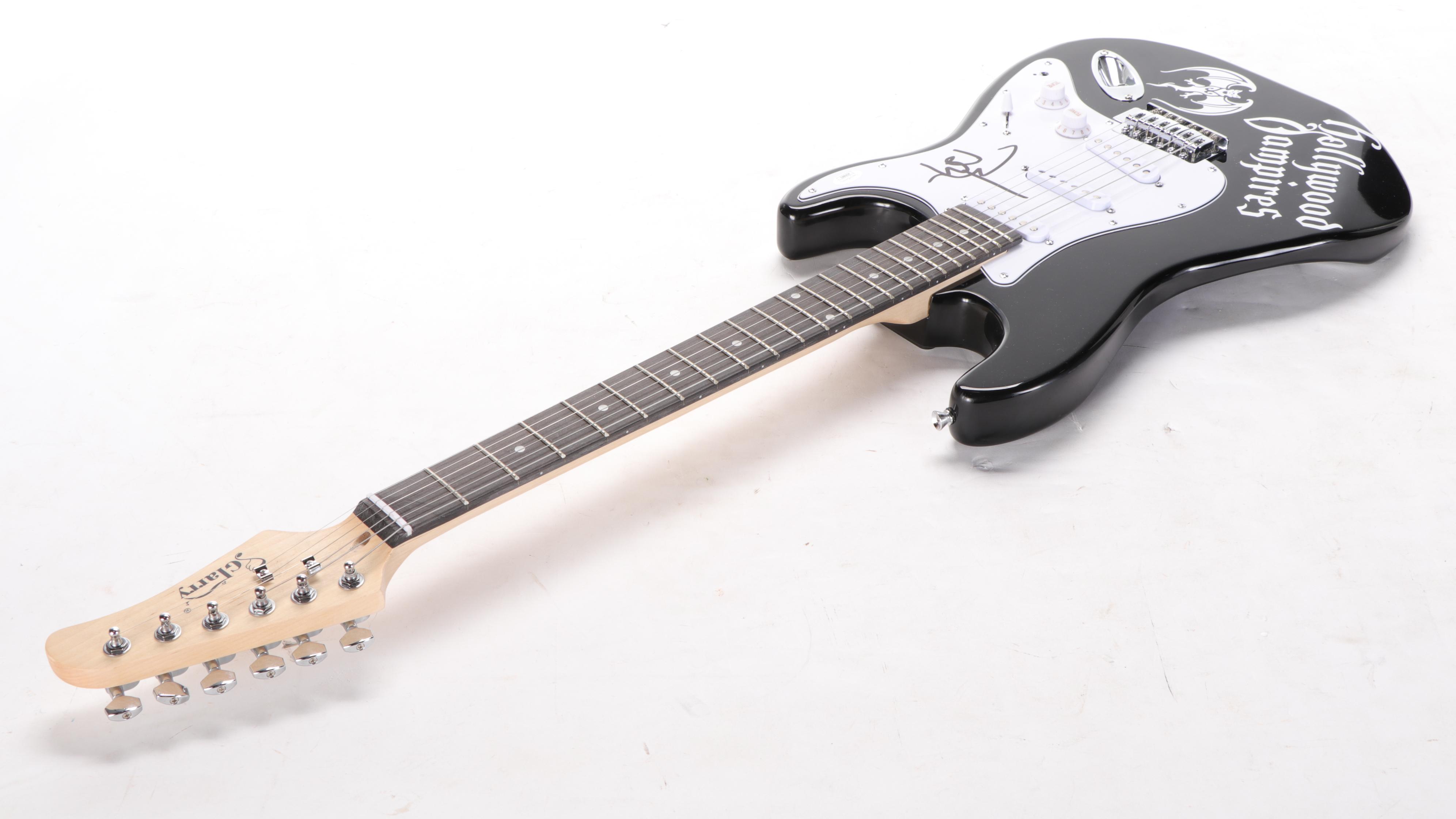 Johnny Depp of Hollywood Vampires Signed Glarry Black Enameled Electric Guitar
