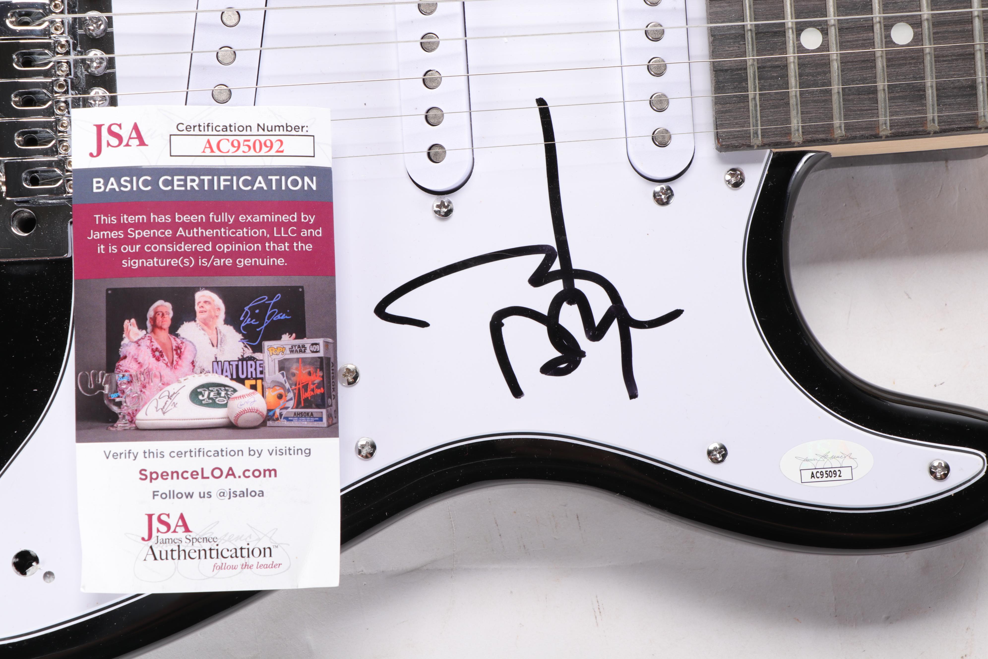 Johnny Depp of Hollywood Vampires Signed Glarry Black Enameled Electric Guitar