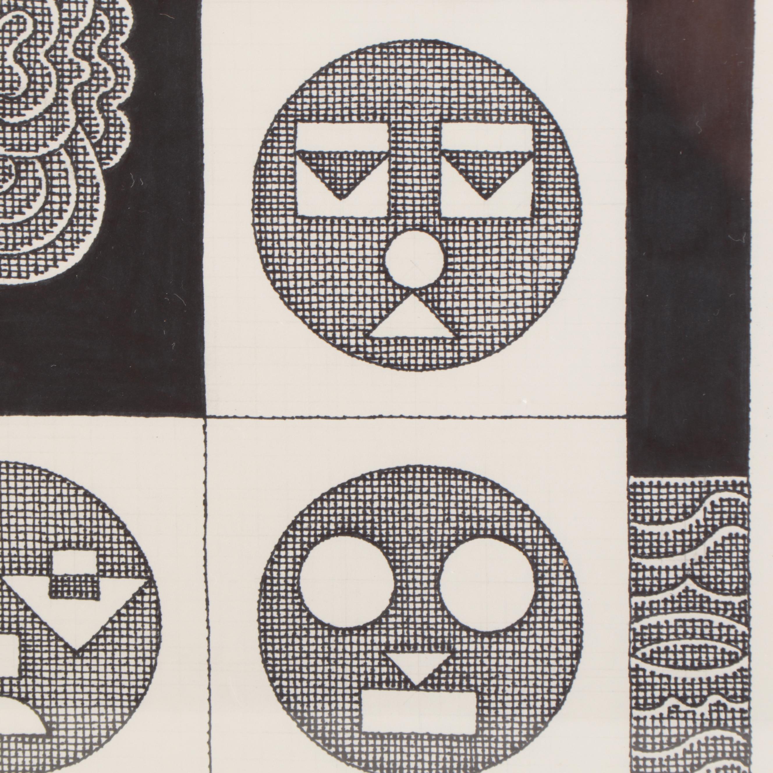 Jerry Kellems Abstract Pen and Ink Drawing, 2005