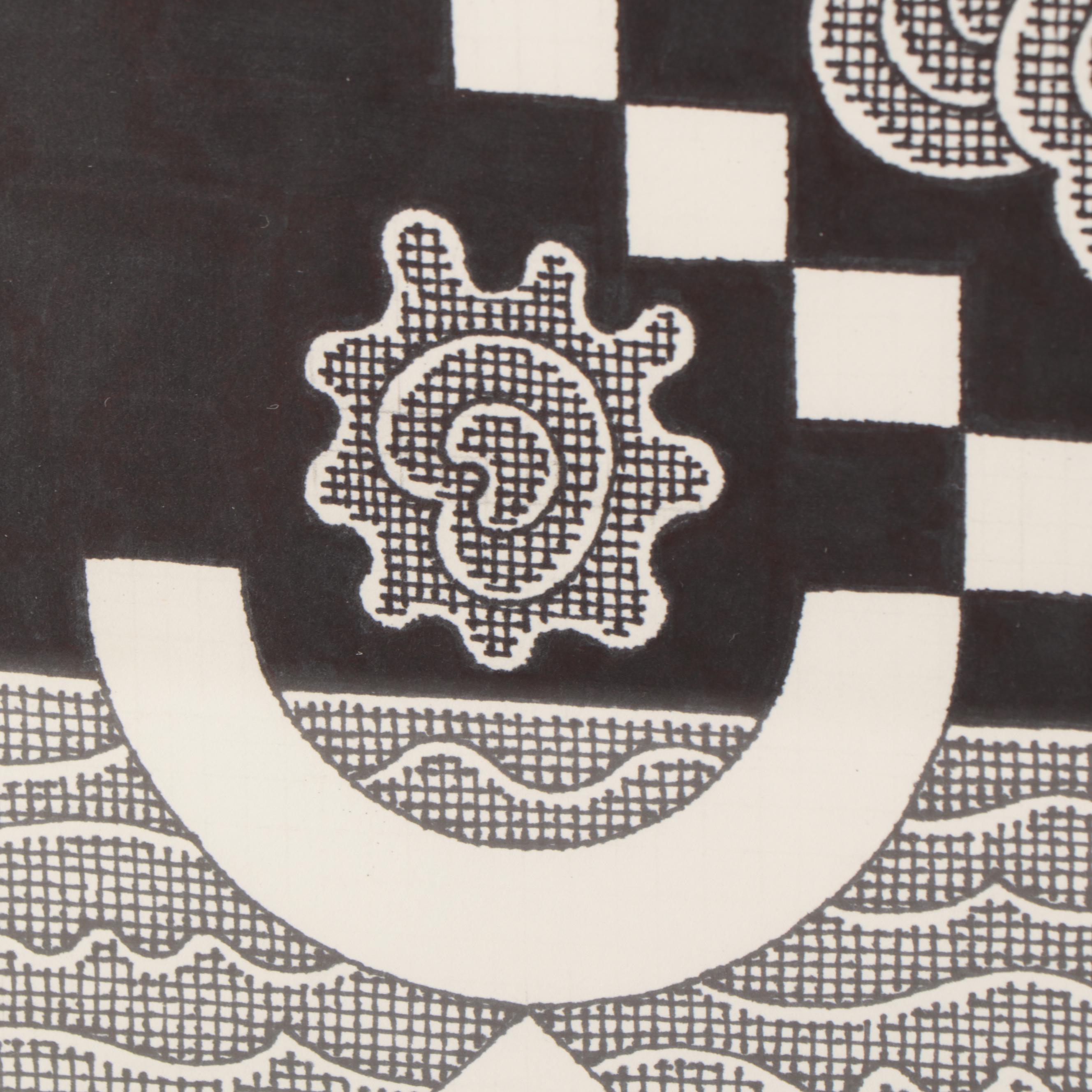 Jerry Kellems Abstract Pen and Ink Drawing, 2005