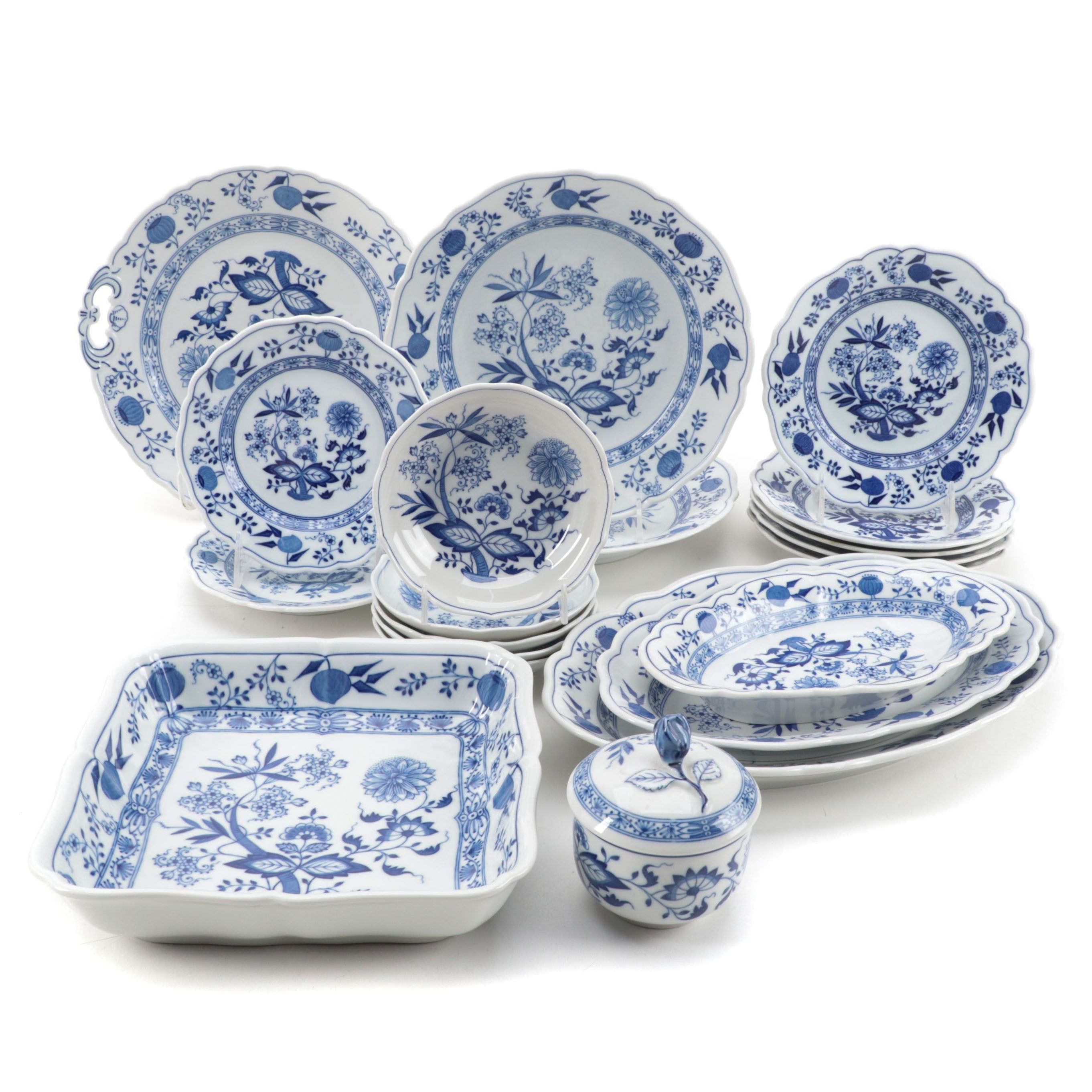 Hutschenreuther Selb "Blue Onion" Porcelain Dinnerware and Serveware