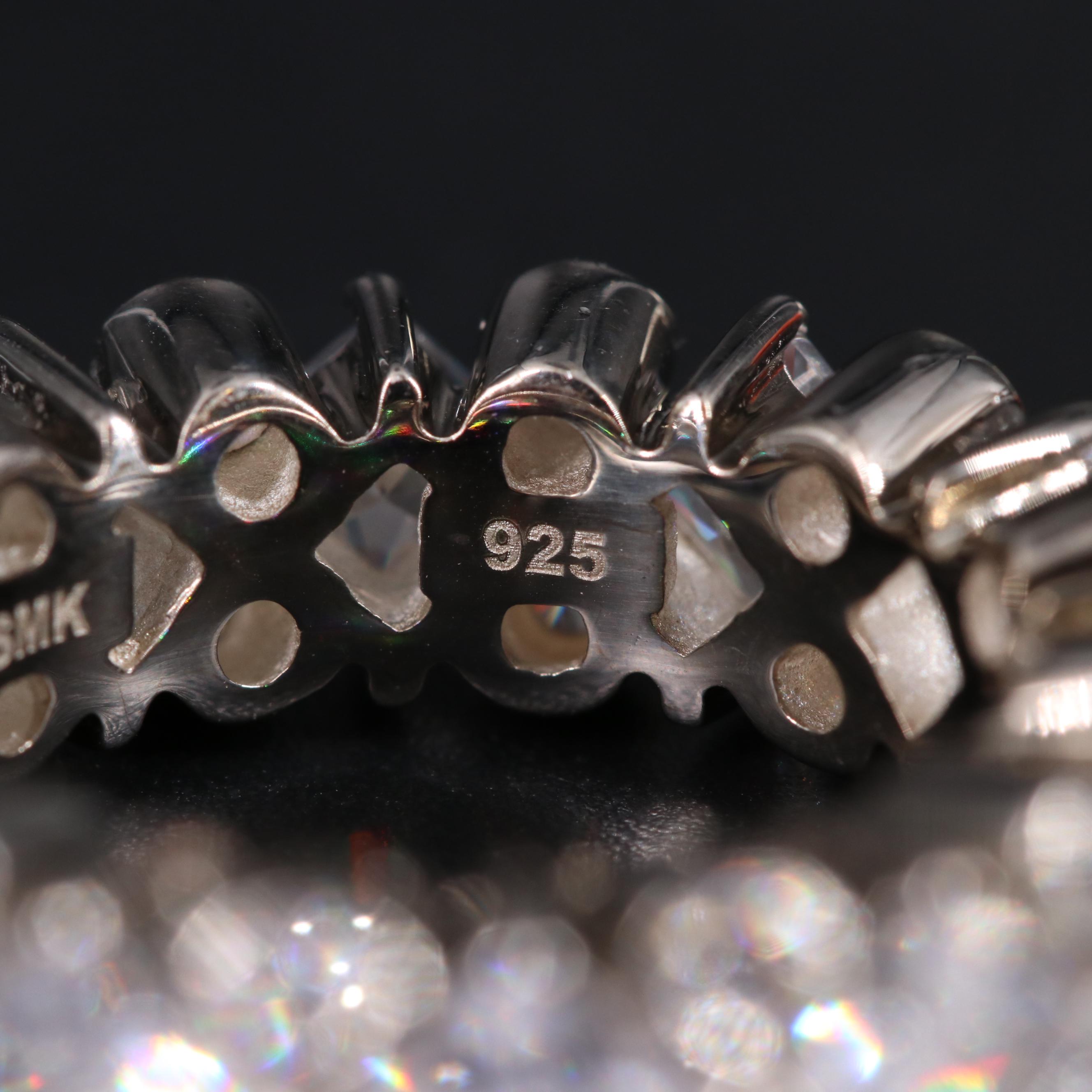 Sterling Silver Band including Cubic Zirconia