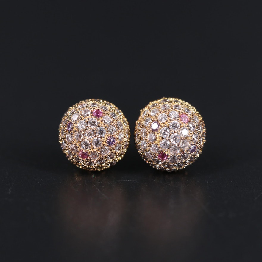 Cubic Zirconia Stud Earrings Including 14k