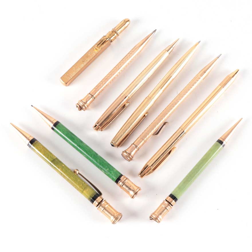 Wahl Eversharp and Other Gold-Filled Pencils and Ballpoint Pens