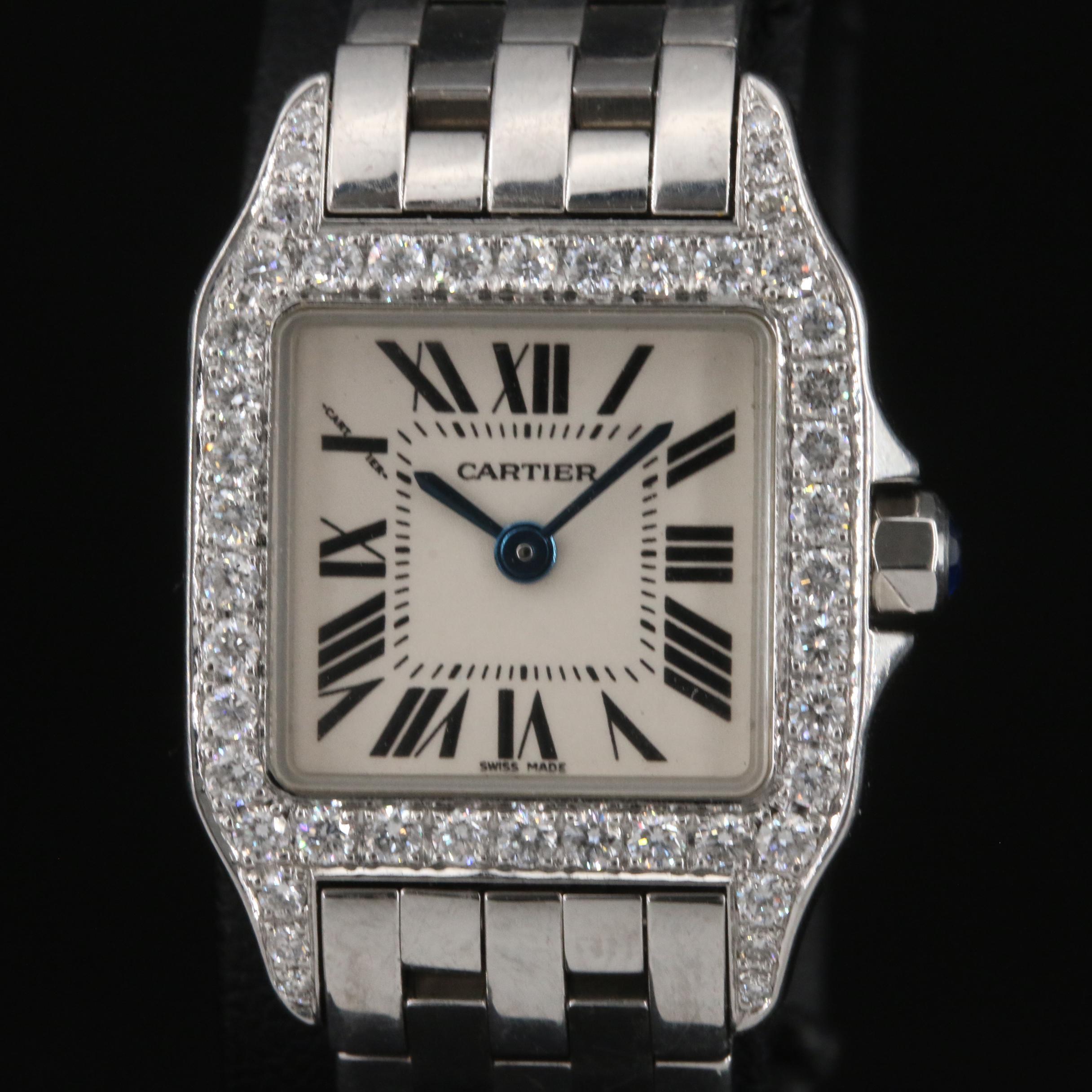 Cartier Santos Demoiselle Stainless Steel Diamond Watch