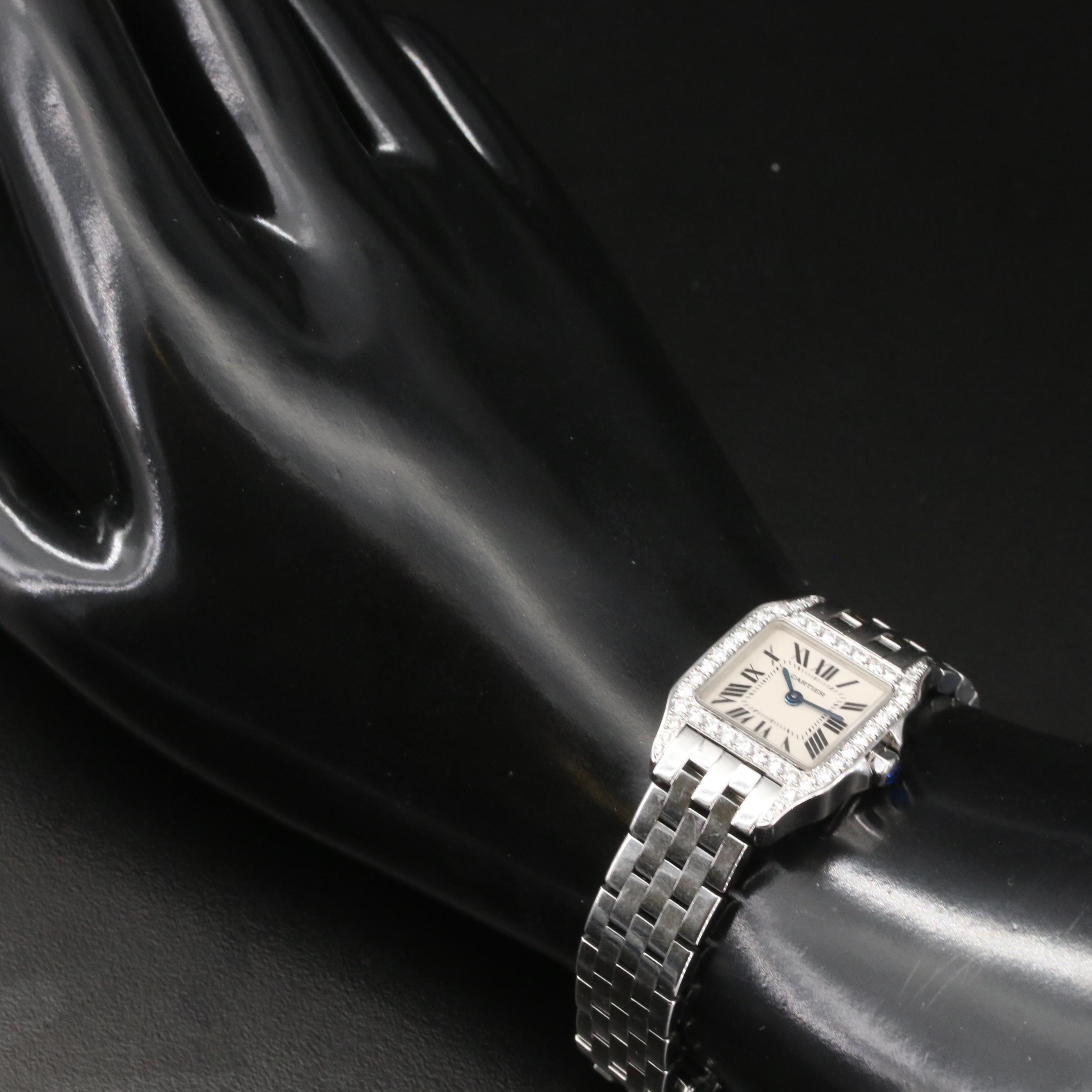 Cartier Santos Demoiselle Stainless Steel Diamond Watch