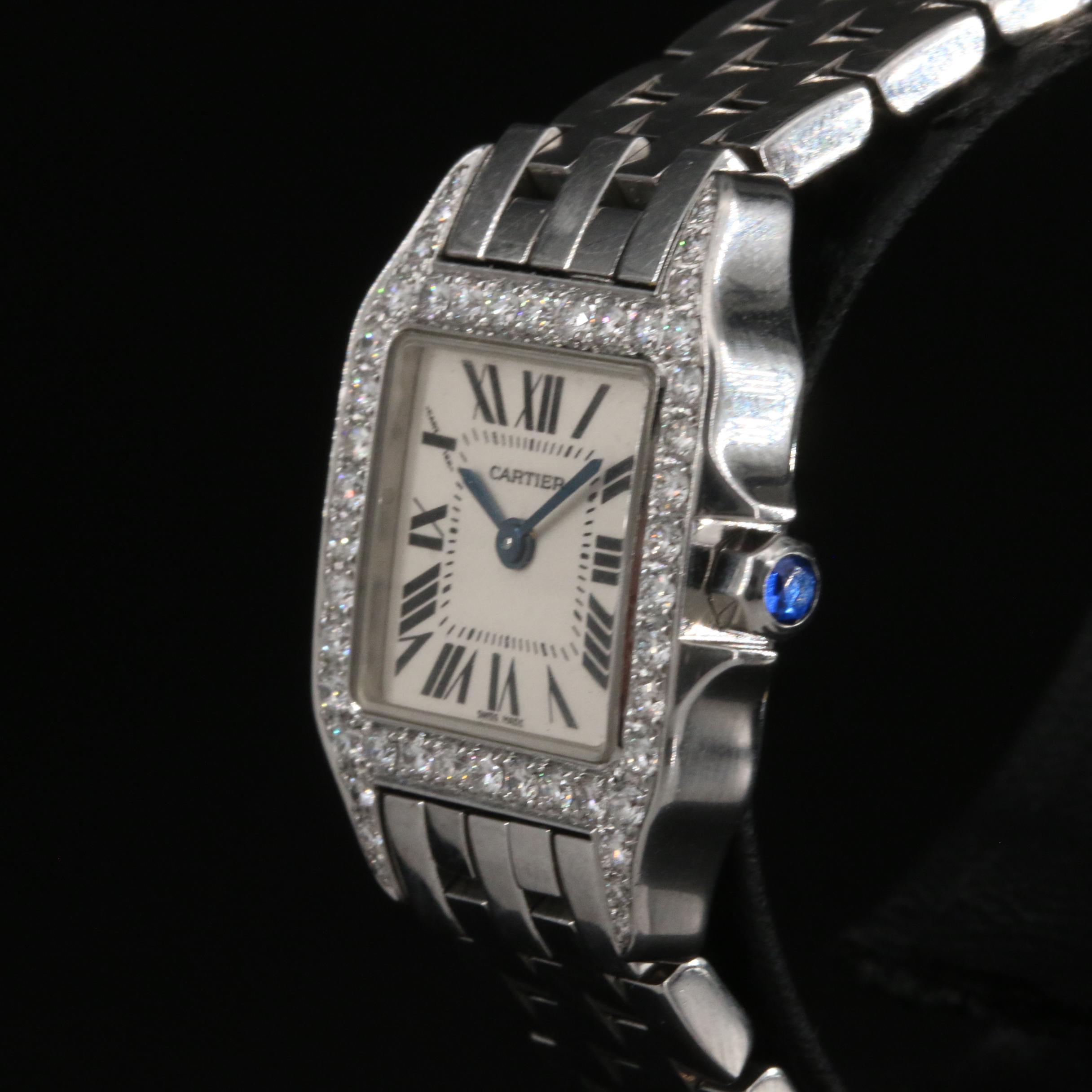 Cartier Santos Demoiselle Stainless Steel Diamond Watch