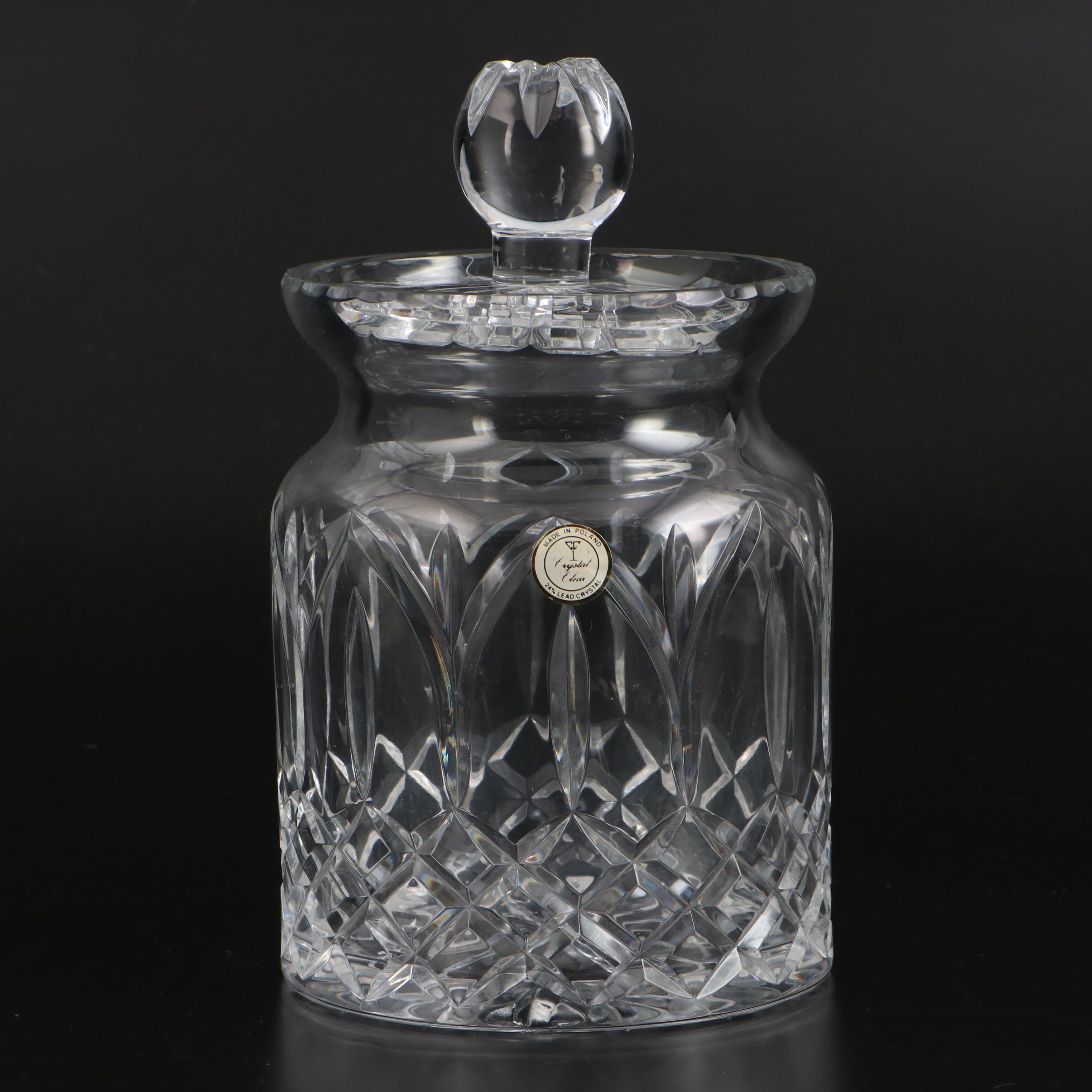 Crystal Clear "Astor" Biscuit Barrel and Napkin Rings with Other Crystal Décor