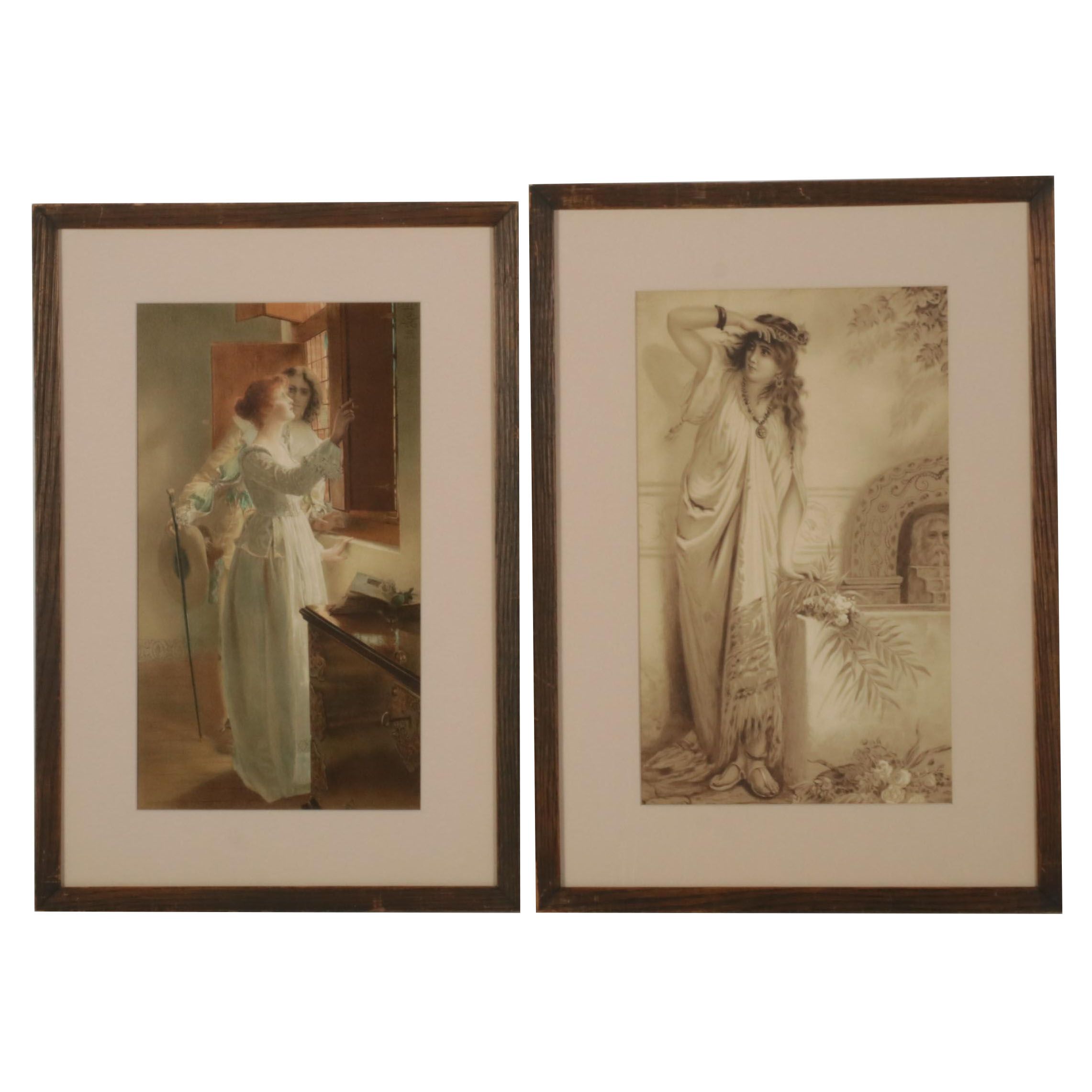 Chromolithographs After Laura Alma-Tadema and Heva Coomans, Late 19th Century