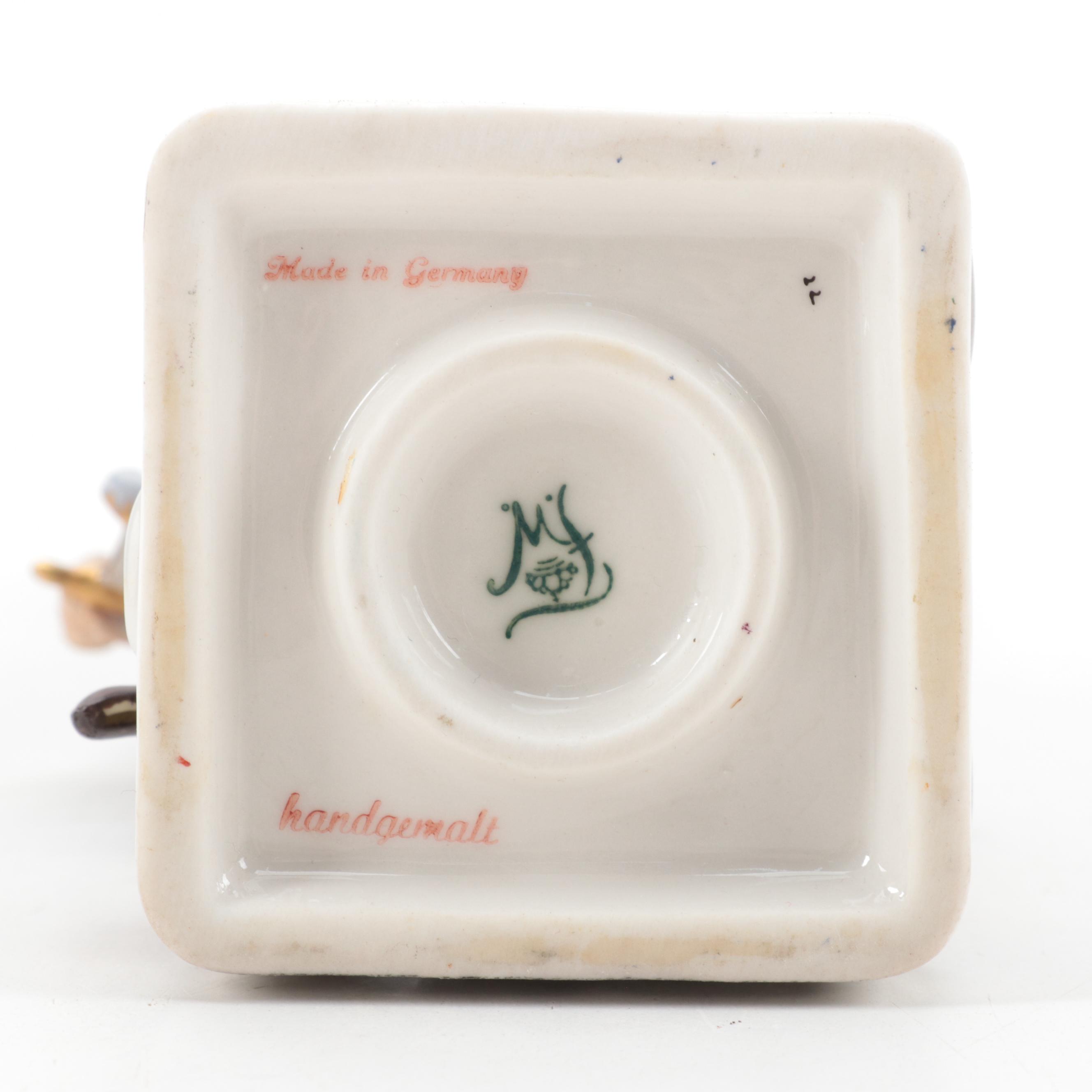 F. Wessel Porcelain Military Figurines in Wall Hanging Shadow Boxes