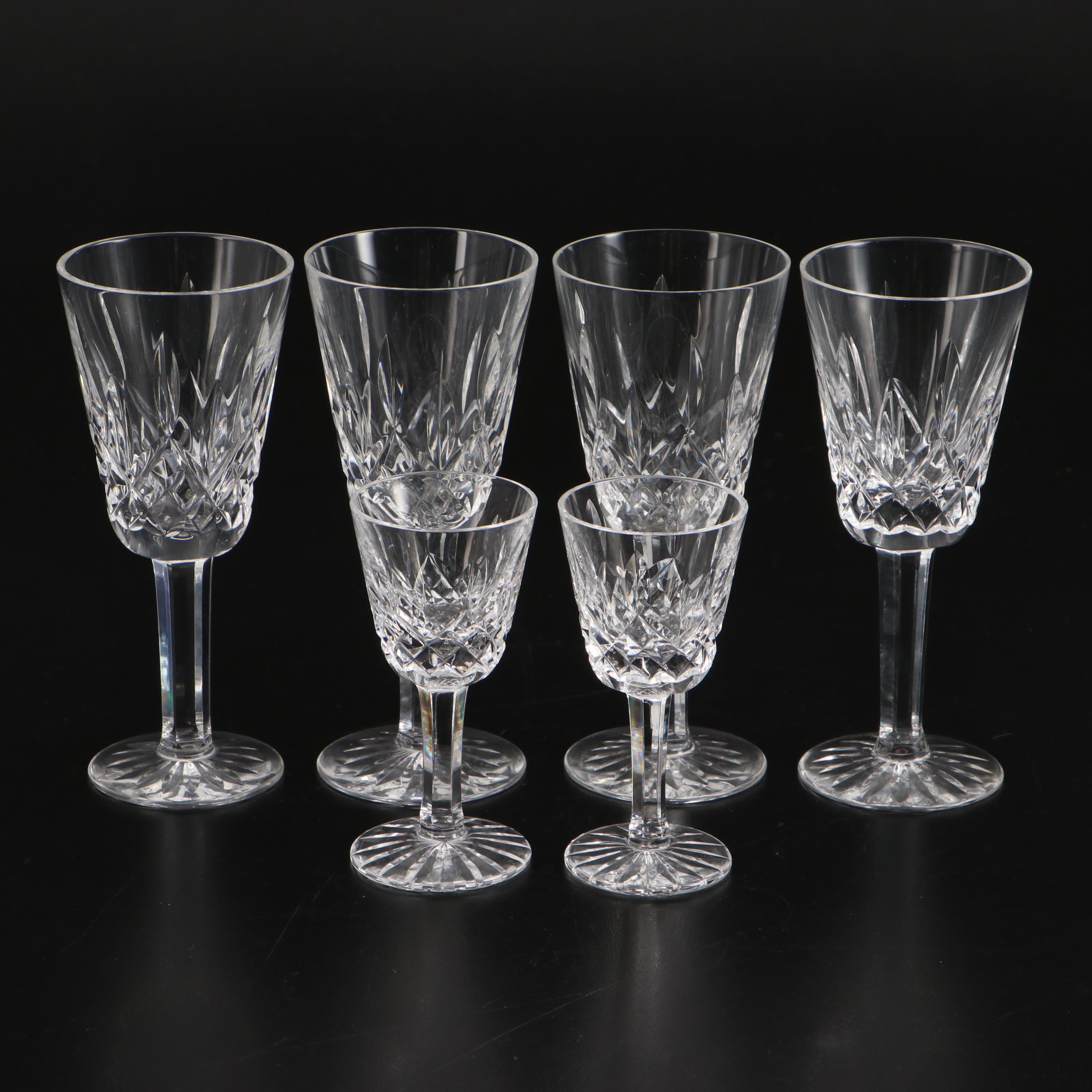 Waterford Crystal "Lismore" Sherry and Small Liqueur Glasses