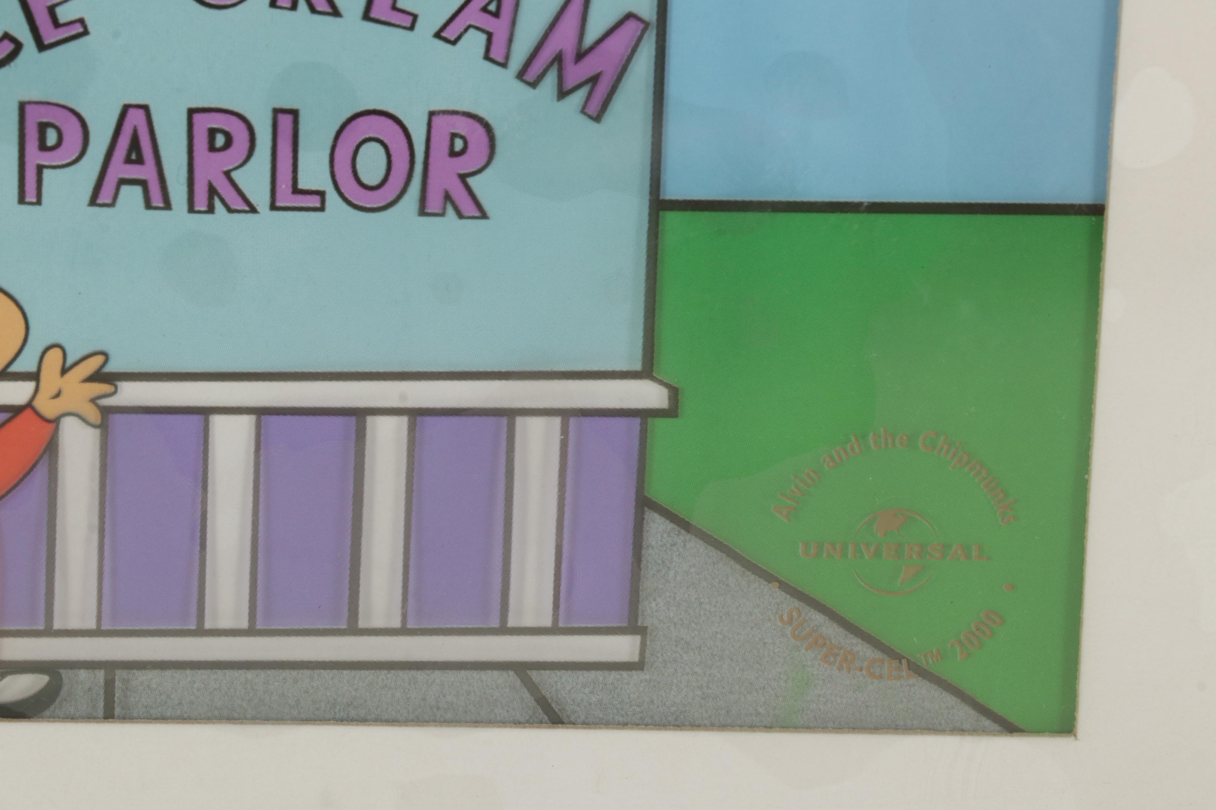 Universal Studios "Alvin and the Chipmunks" Offset Lithograph Cel, 1999