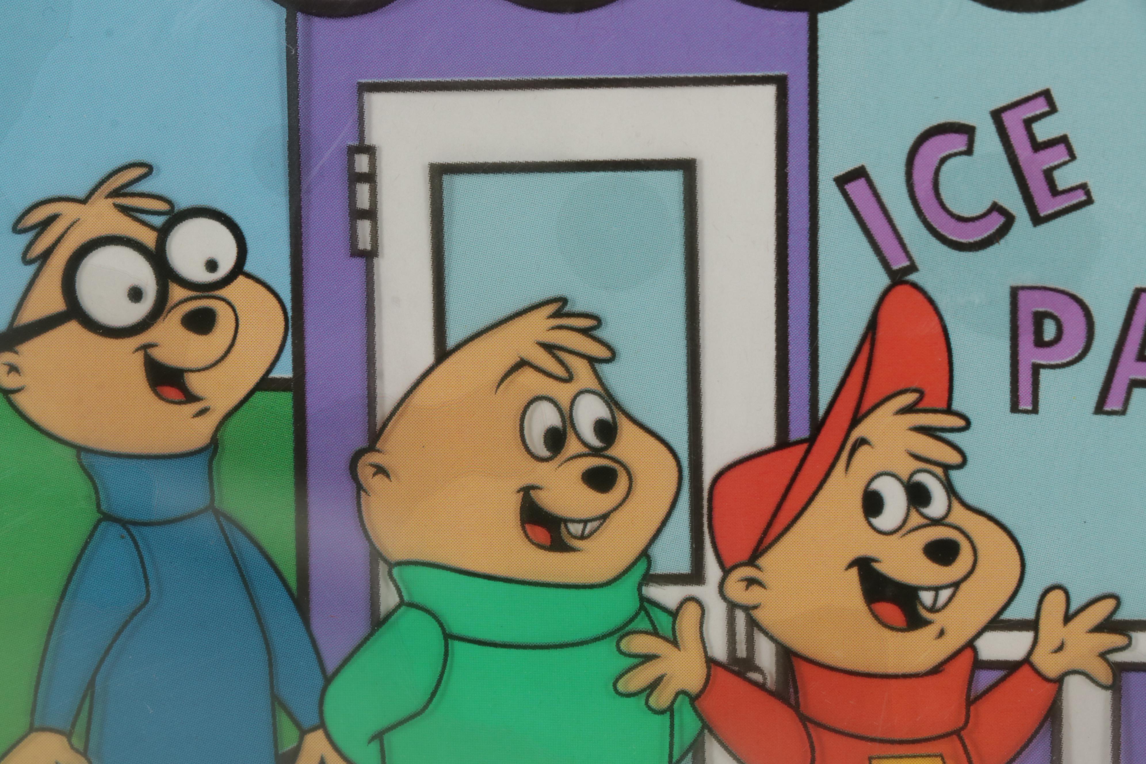 Universal Studios "Alvin and the Chipmunks" Offset Lithograph Cel, 1999