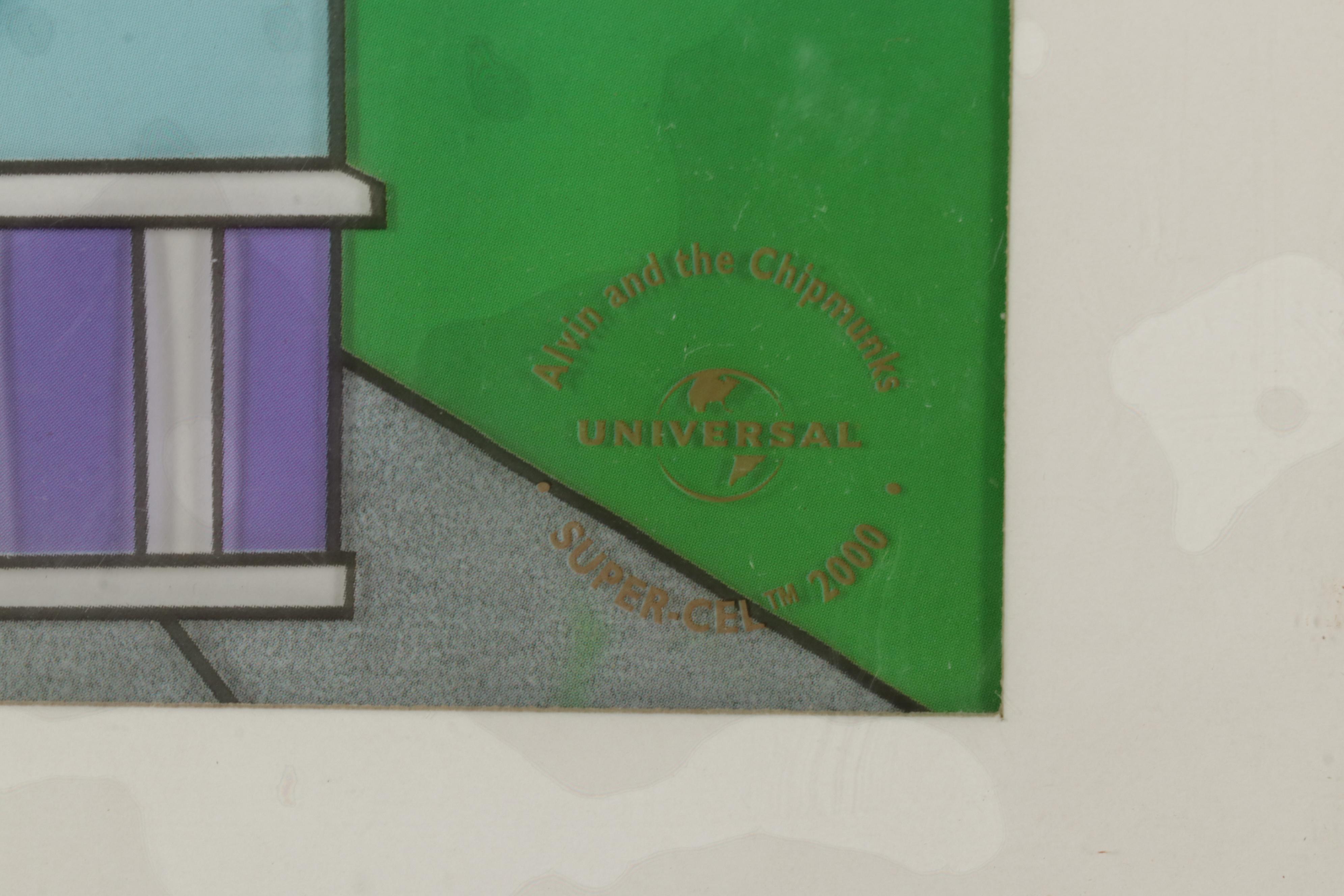 Universal Studios "Alvin and the Chipmunks" Offset Lithograph Cel, 1999