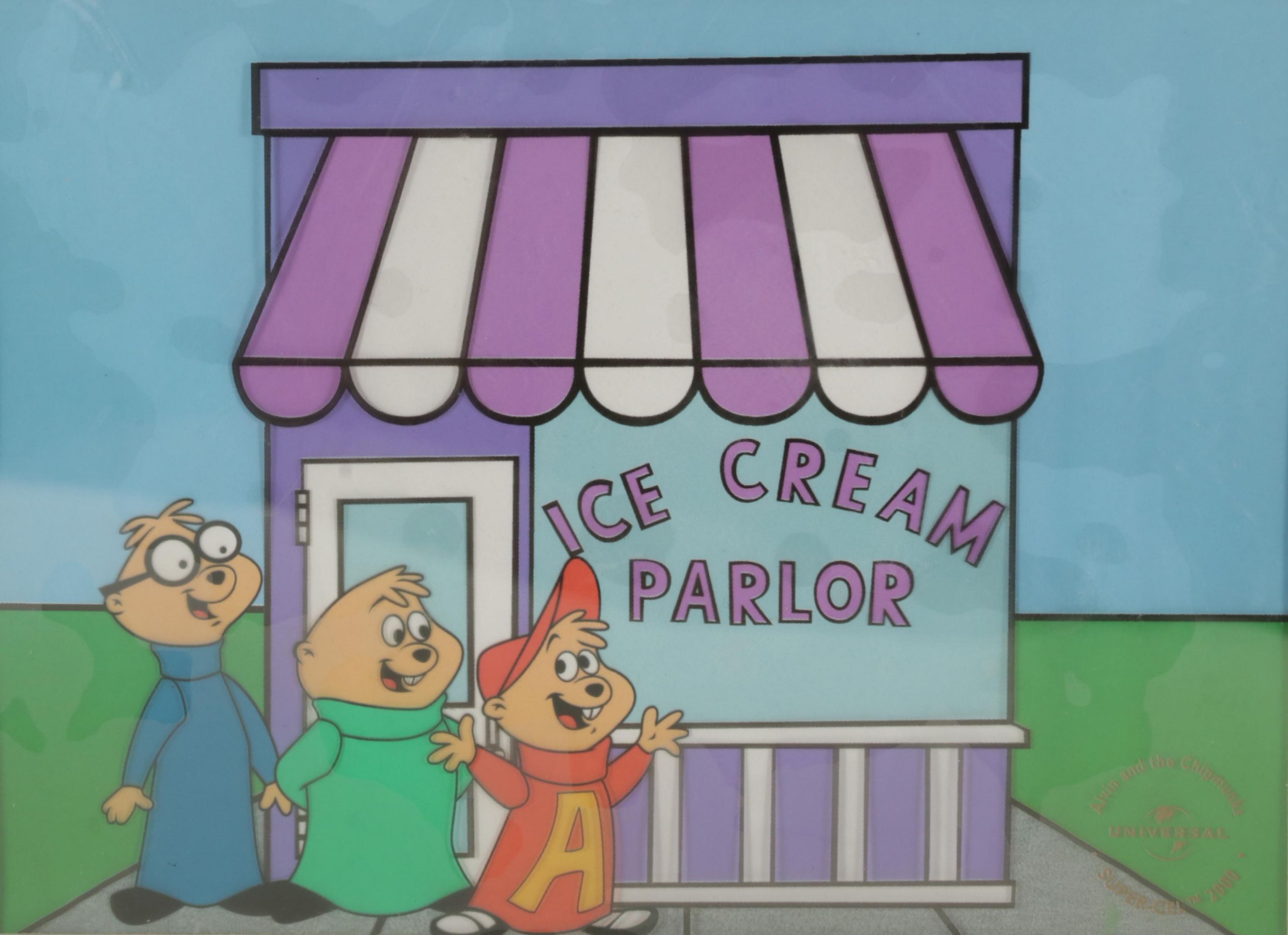 Universal Studios "Alvin and the Chipmunks" Offset Lithograph Cel, 1999