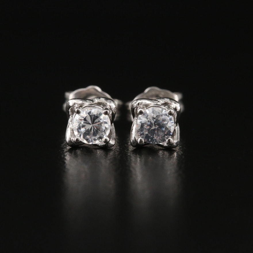 Sterling Cubic Zirconia Stud Earrings