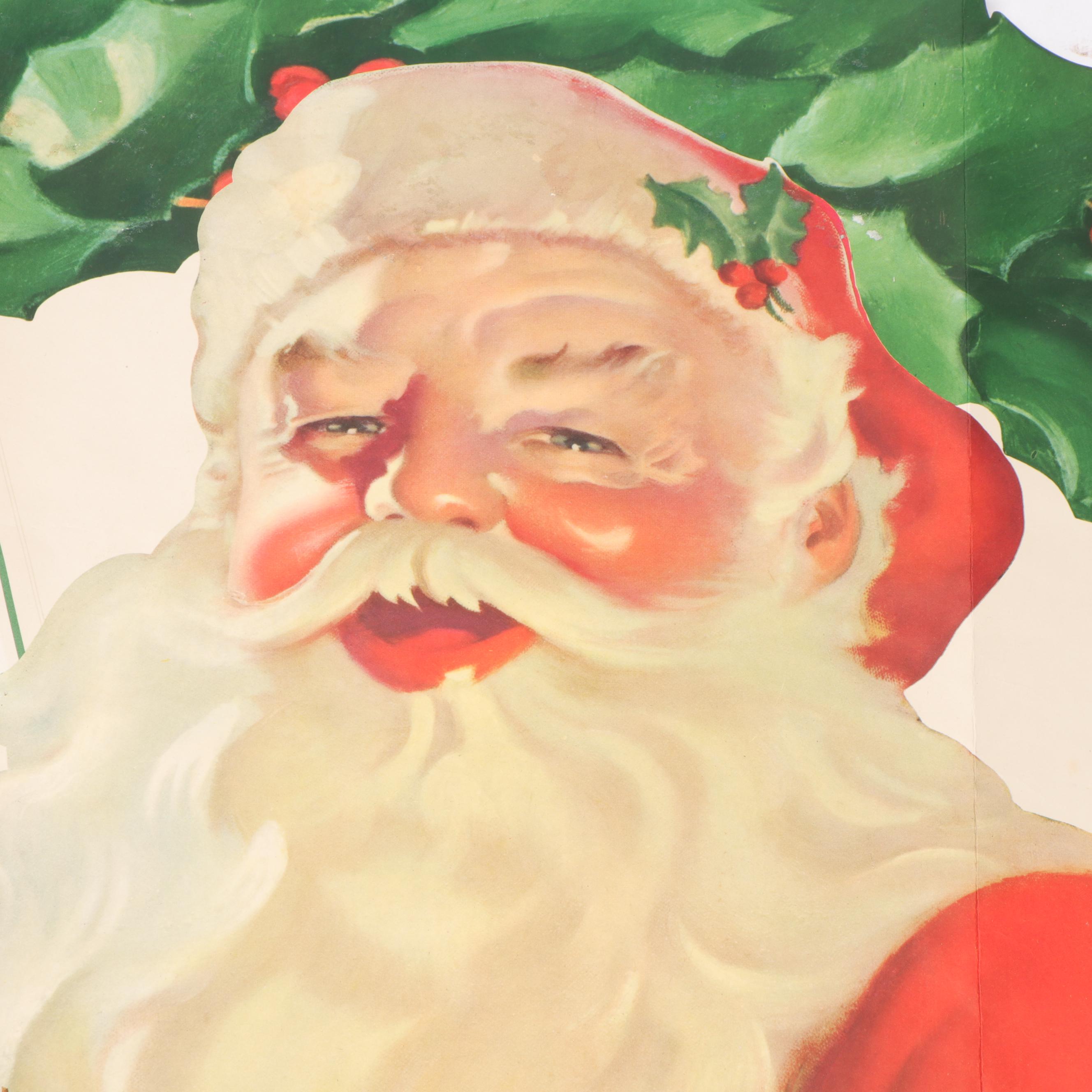 Texaco Gasoline Christmas Paper Window Display, 1955