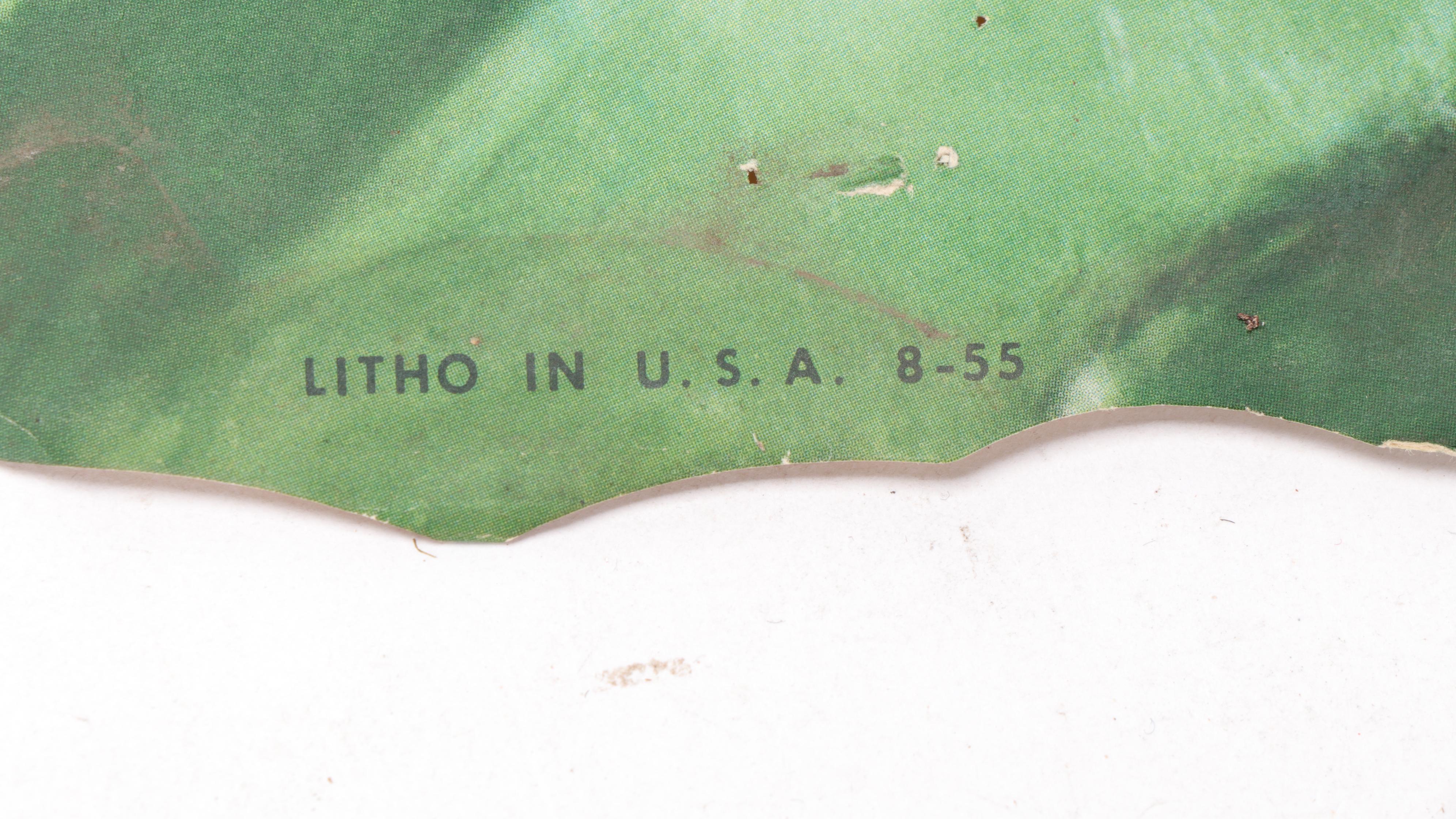 Texaco Gasoline Christmas Paper Window Display, 1955