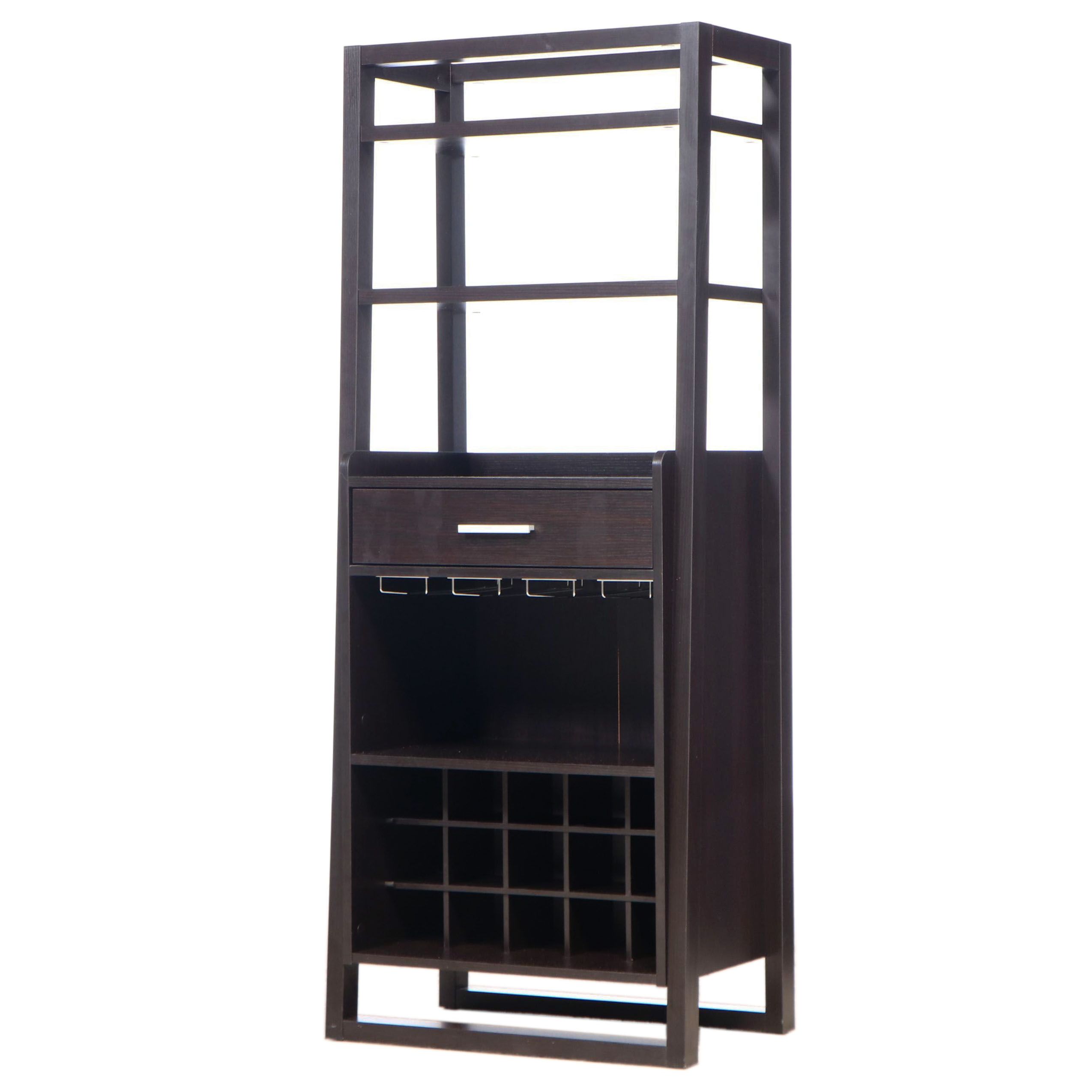 Contemporary Ladder-Style Bar Cabinet with Shelves