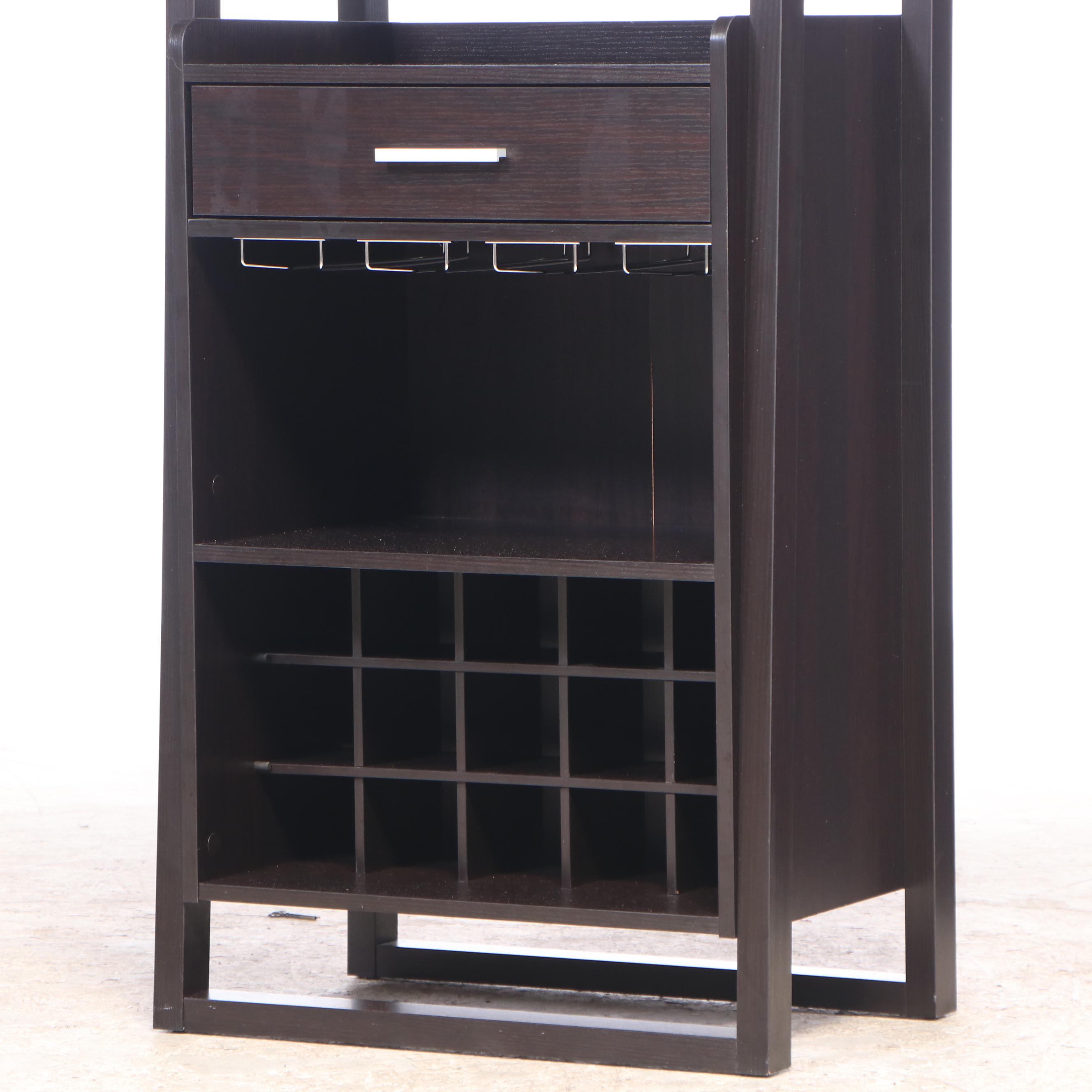 Contemporary Ladder-Style Bar Cabinet with Shelves