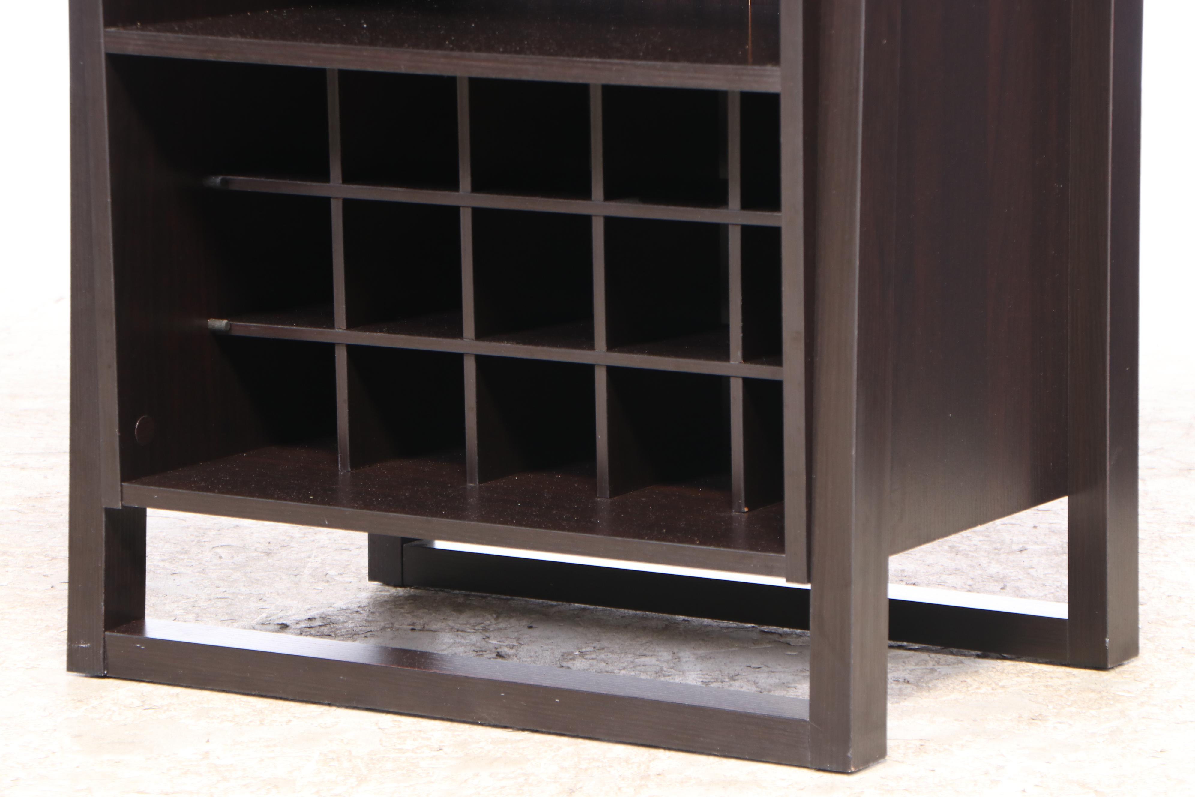 Contemporary Ladder-Style Bar Cabinet with Shelves