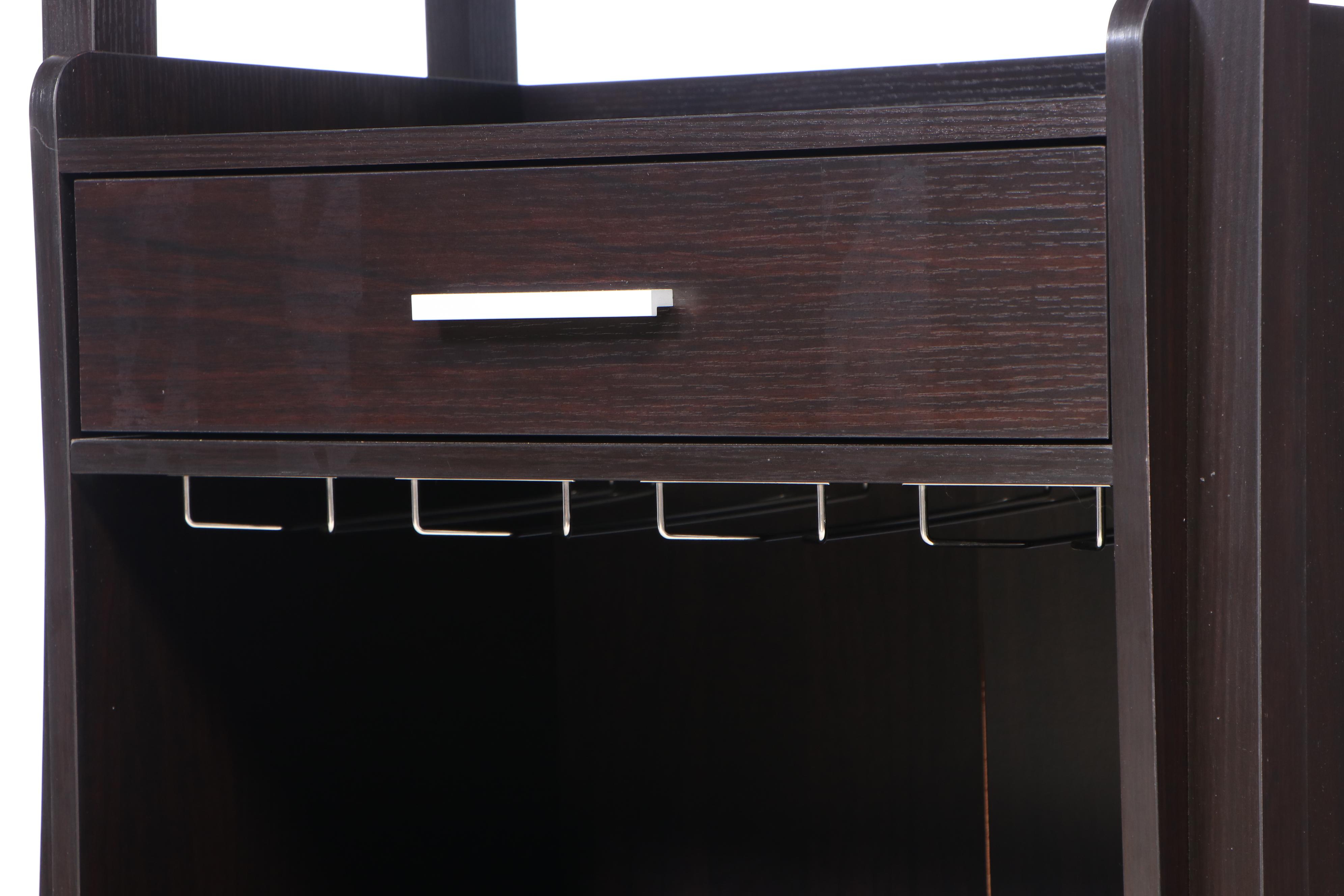 Contemporary Ladder-Style Bar Cabinet with Shelves