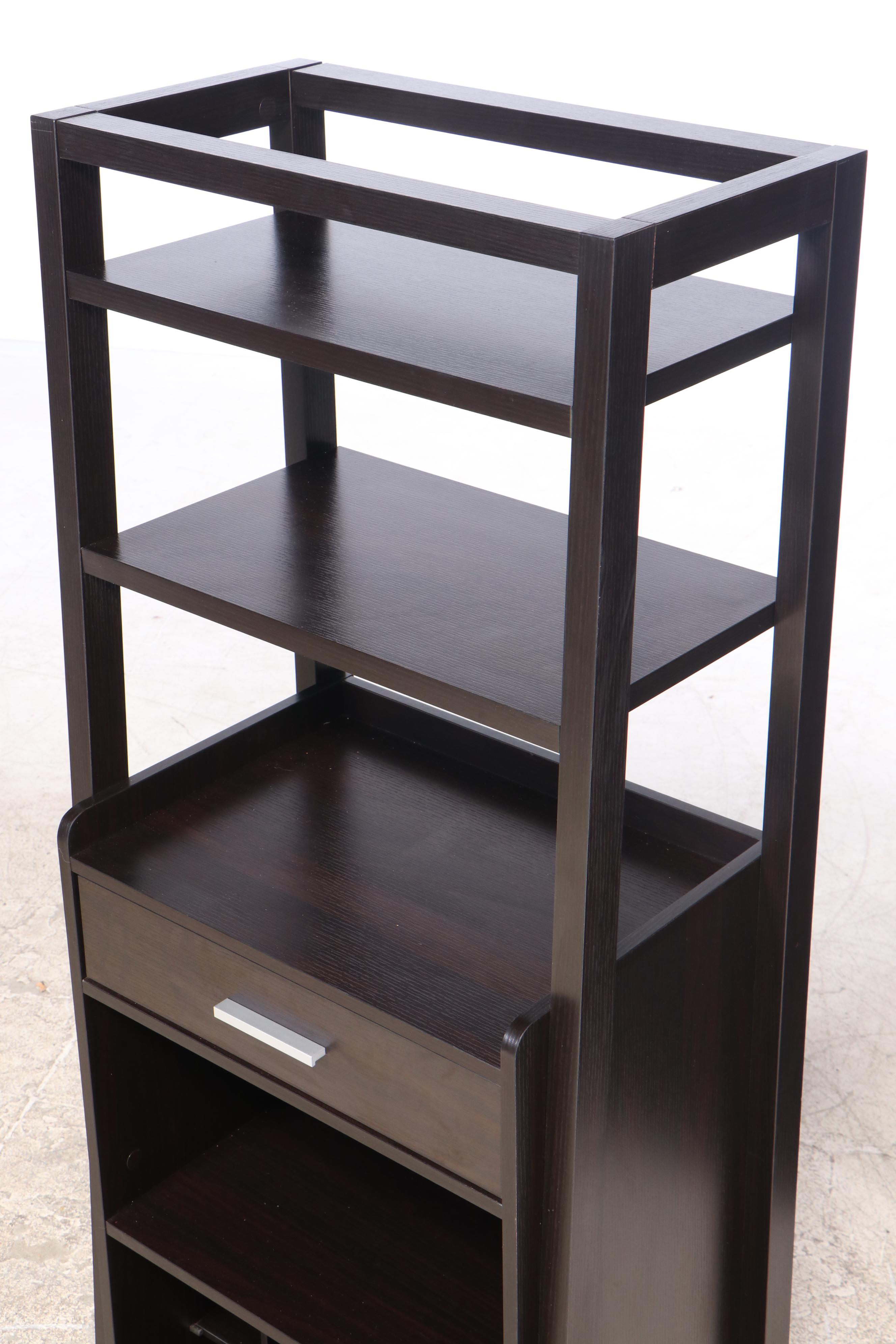 Contemporary Ladder-Style Bar Cabinet with Shelves
