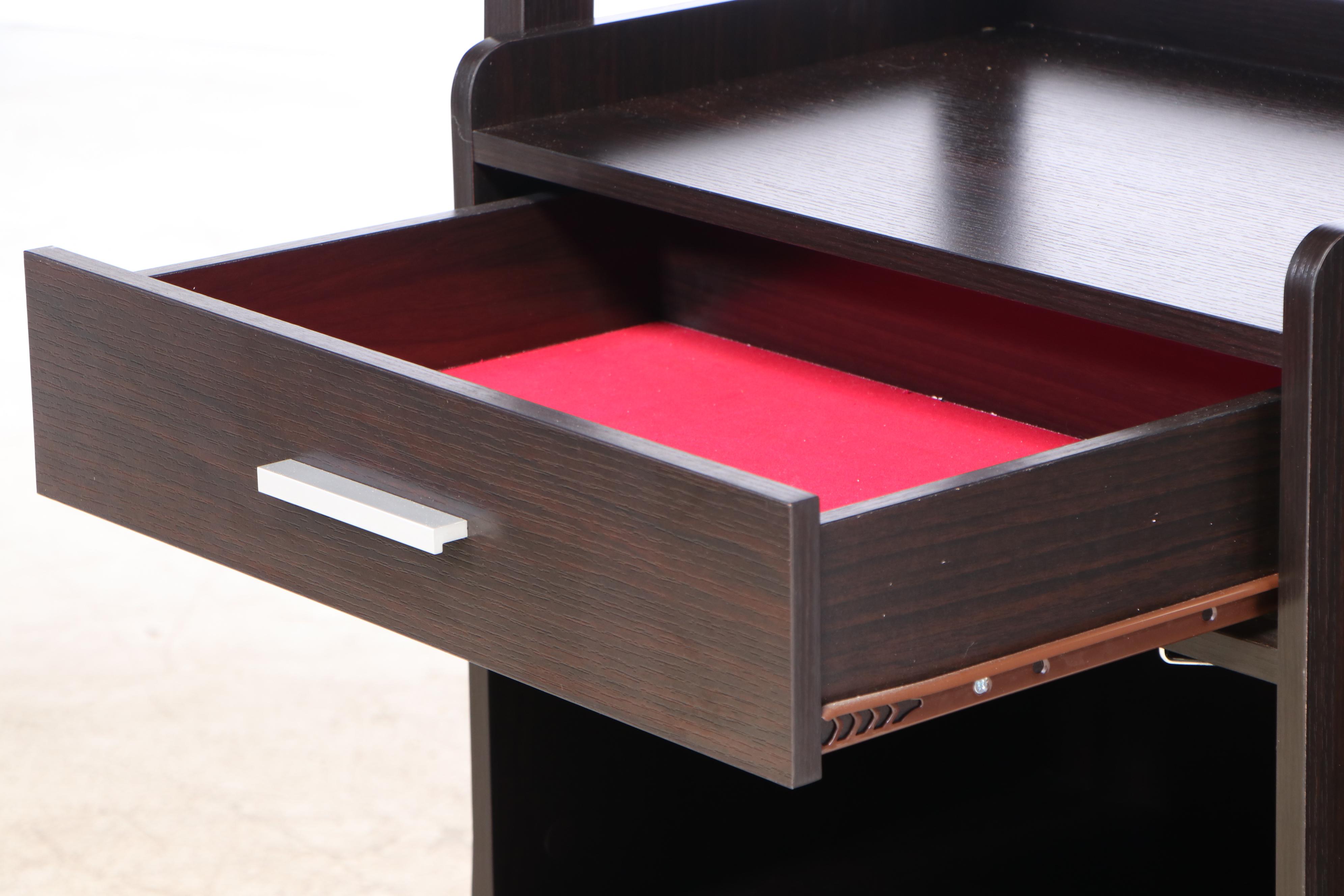 Contemporary Ladder-Style Bar Cabinet with Shelves