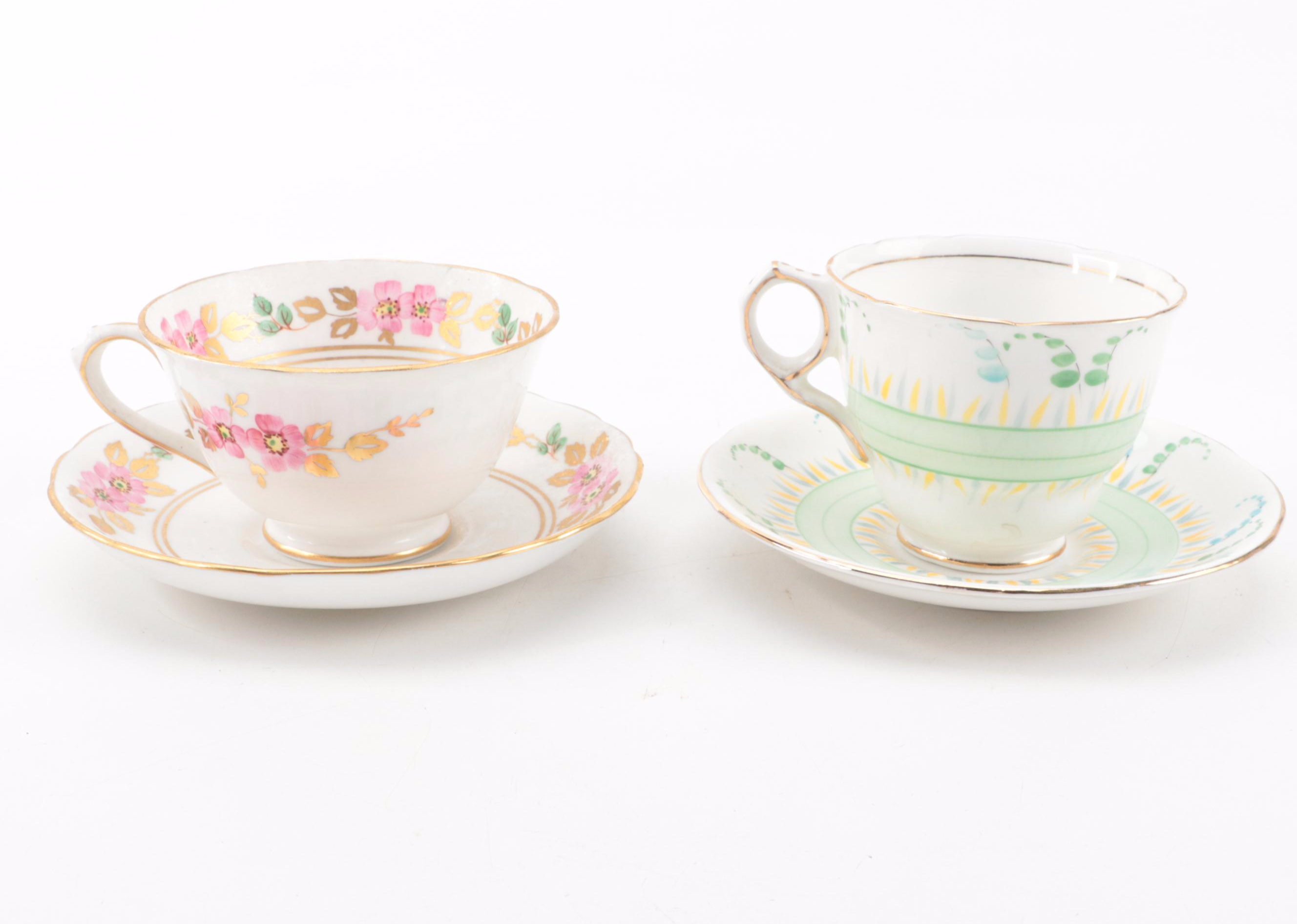 Crown Staffordshire and Other English Bone China Teacups